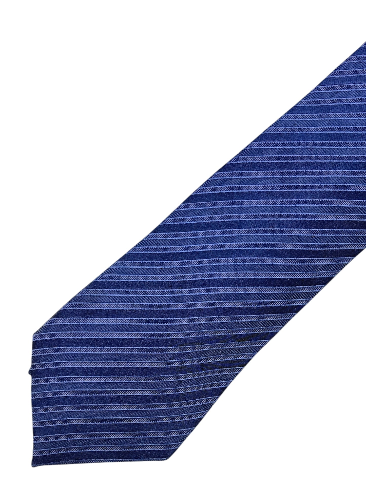 Ermenegildo Zegna Blue Textured Diagonal Stripe Silk Blend Tie