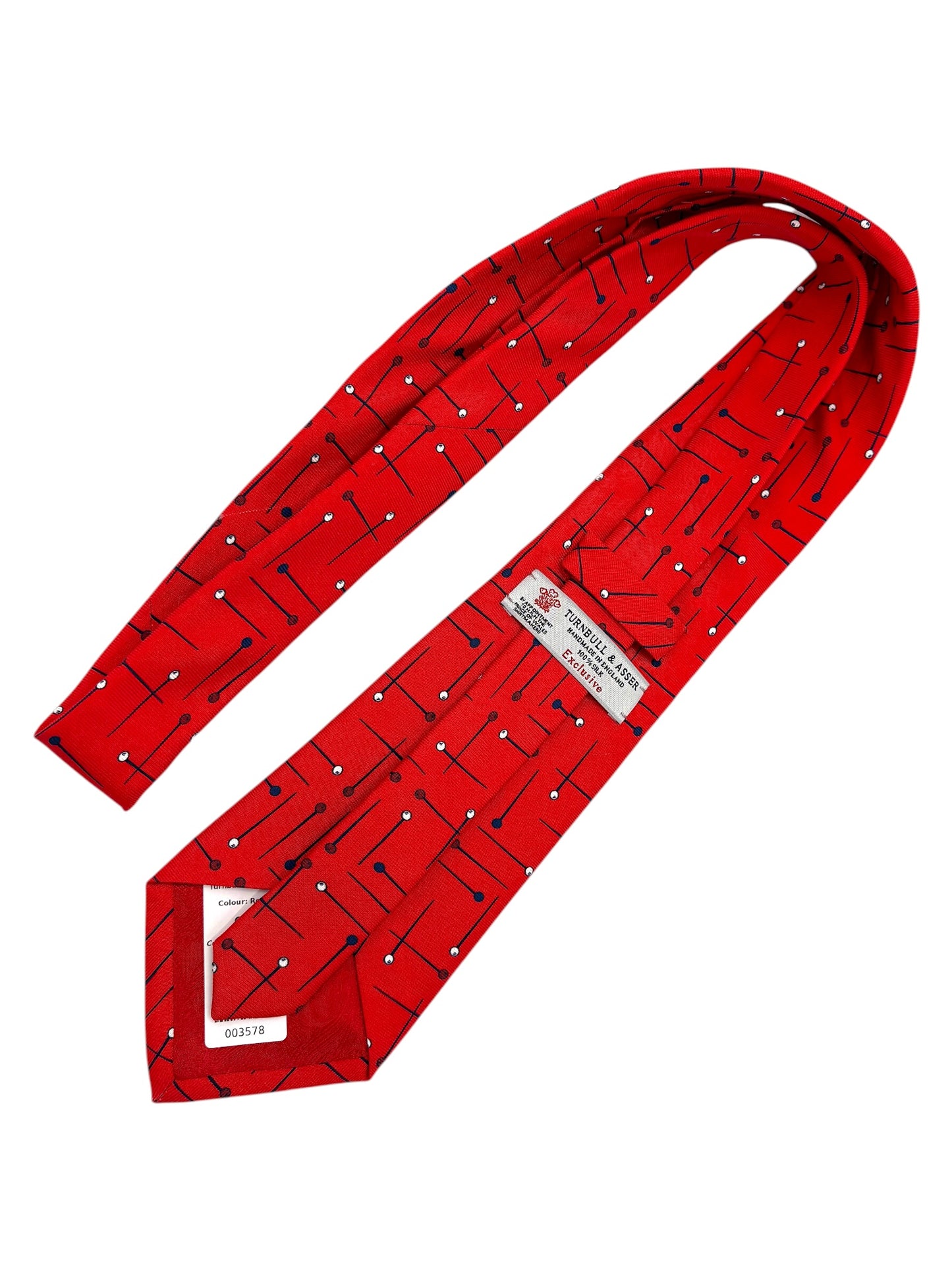 Turnbull & Asser Red Pin Motif Silk Tie