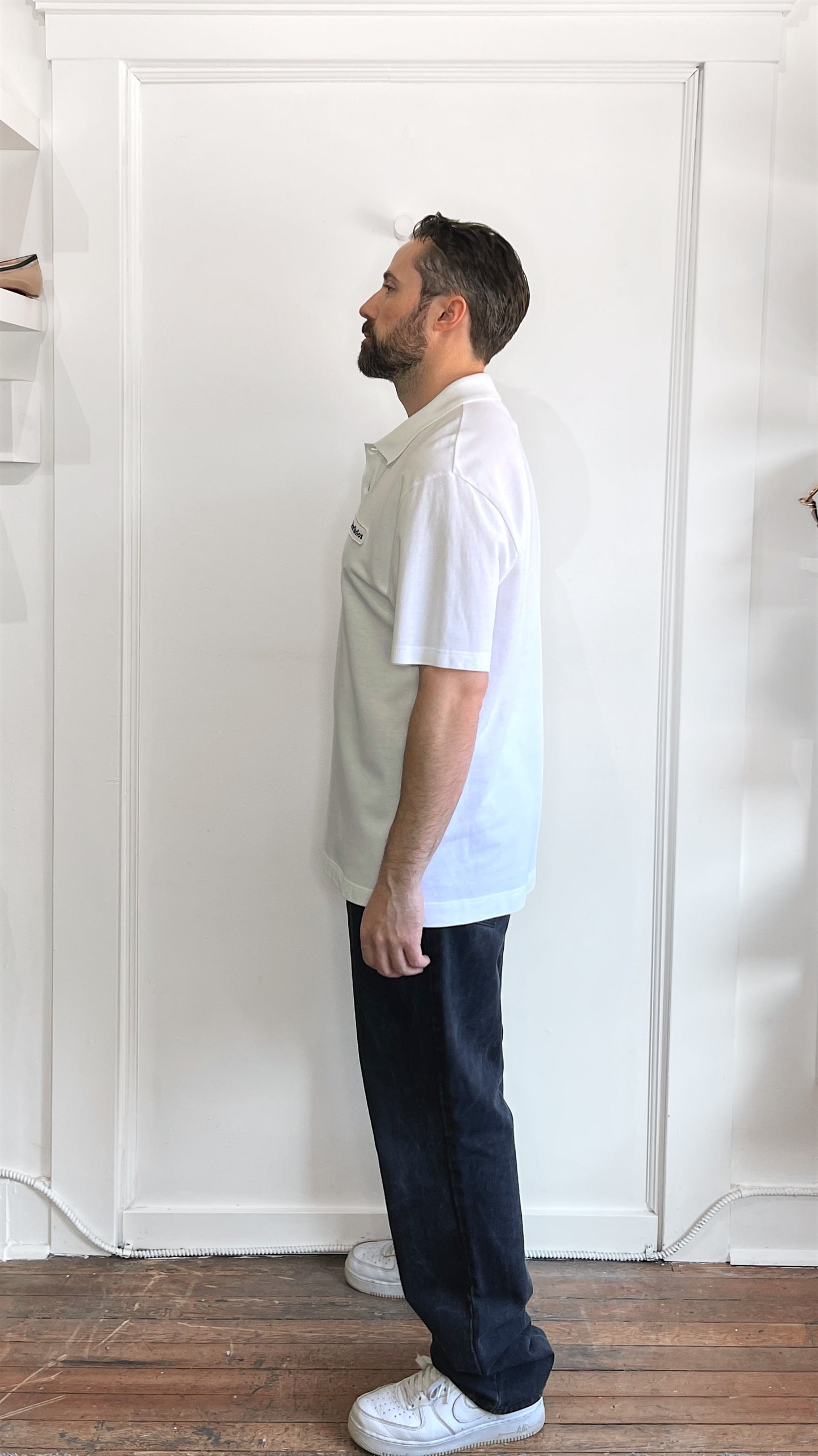 Acne Studios White Patch Chest Logo Polo Shirt XXL