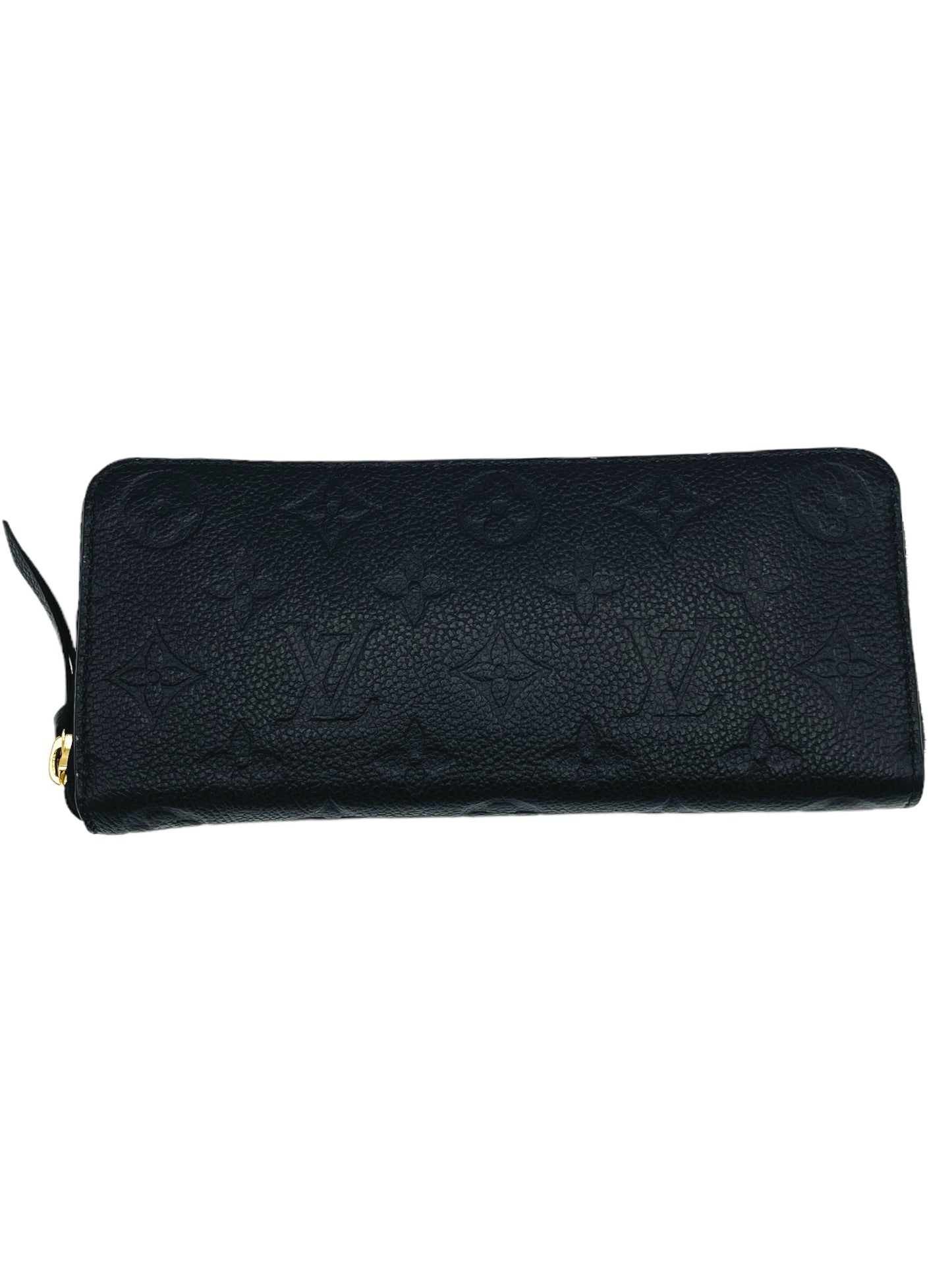 Louis Vuitton Black Embossed Monogram Leather Zippy Wallet