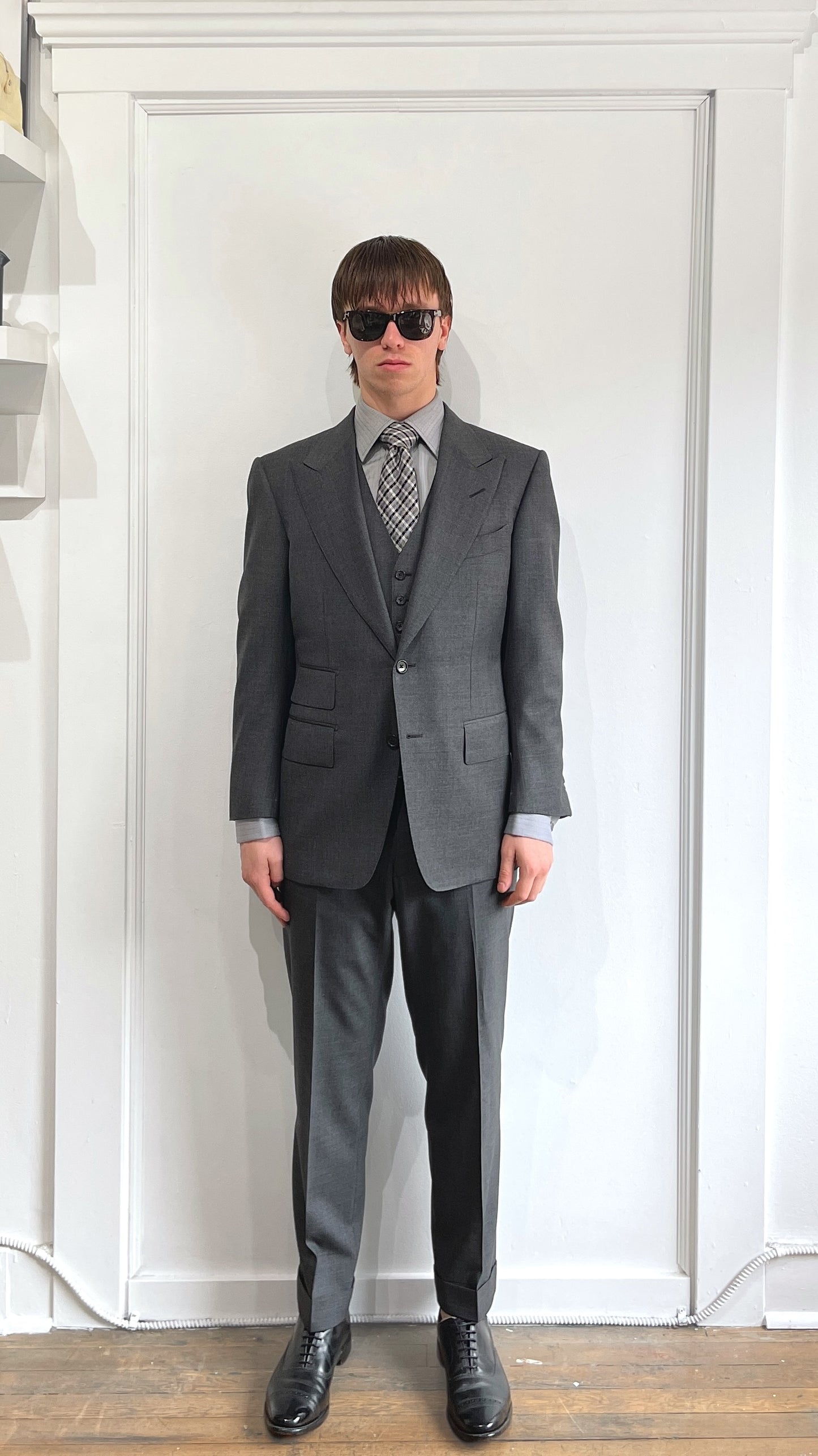 Tom Ford Charcoal 3-Piece Wool Suit 38S