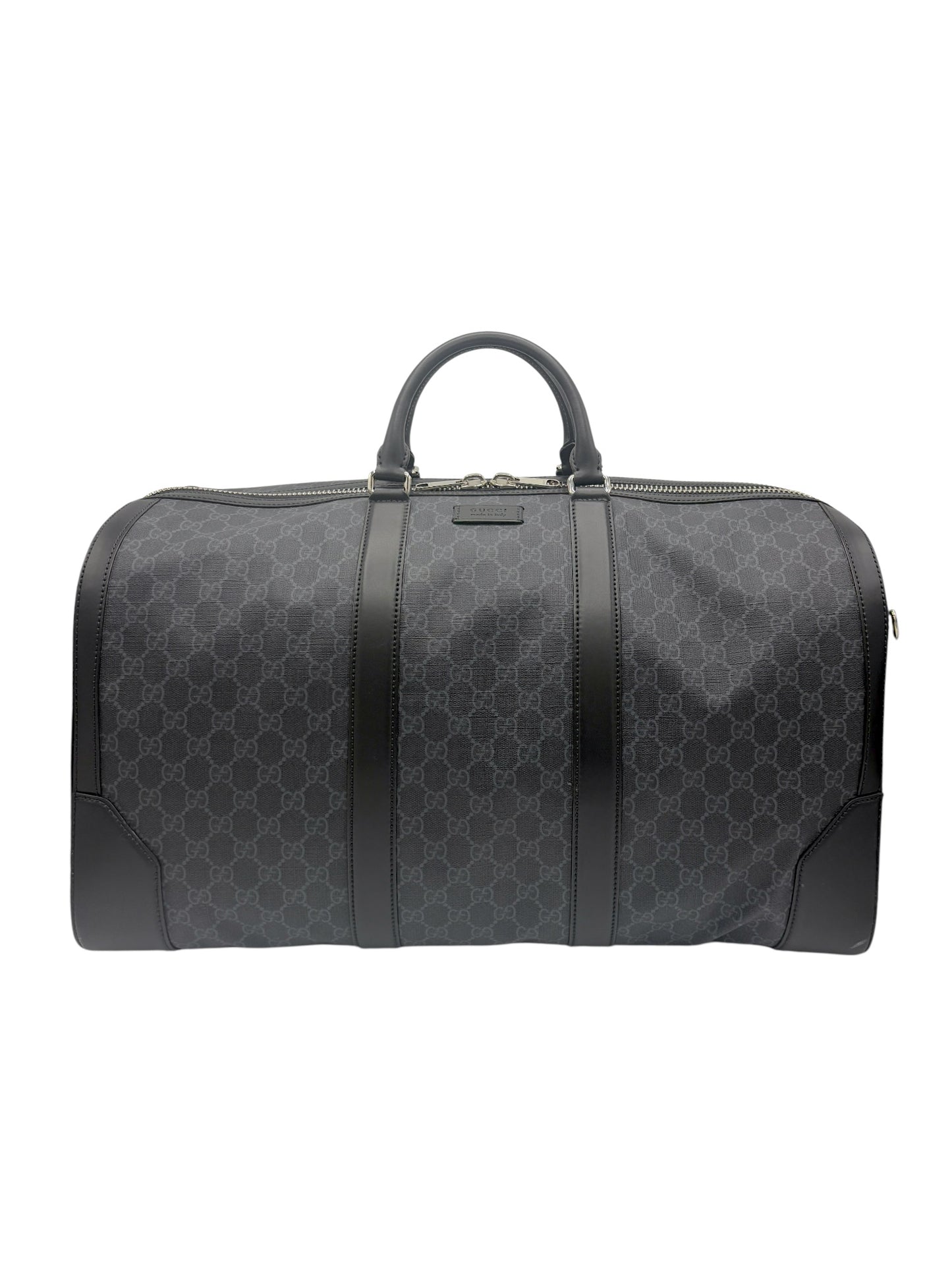 Gucci Charcoal & Black GG Large Duffle Bag