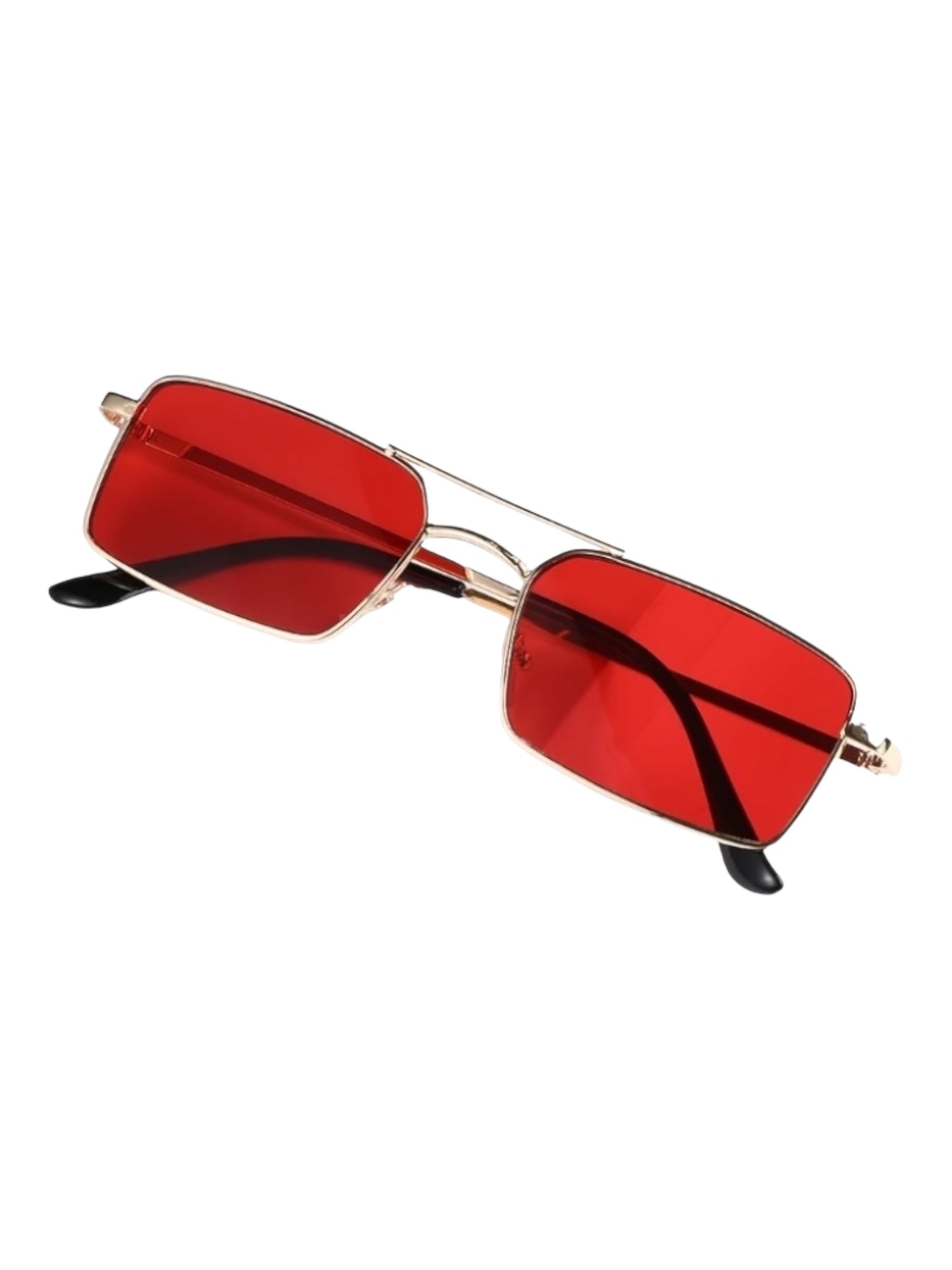 Rectangle Metal Frame Aviator Style Everyday Sunglasses