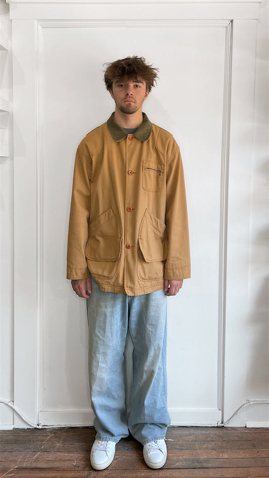 L.L. Bean Tan Duck Canvas Barn Coat Large