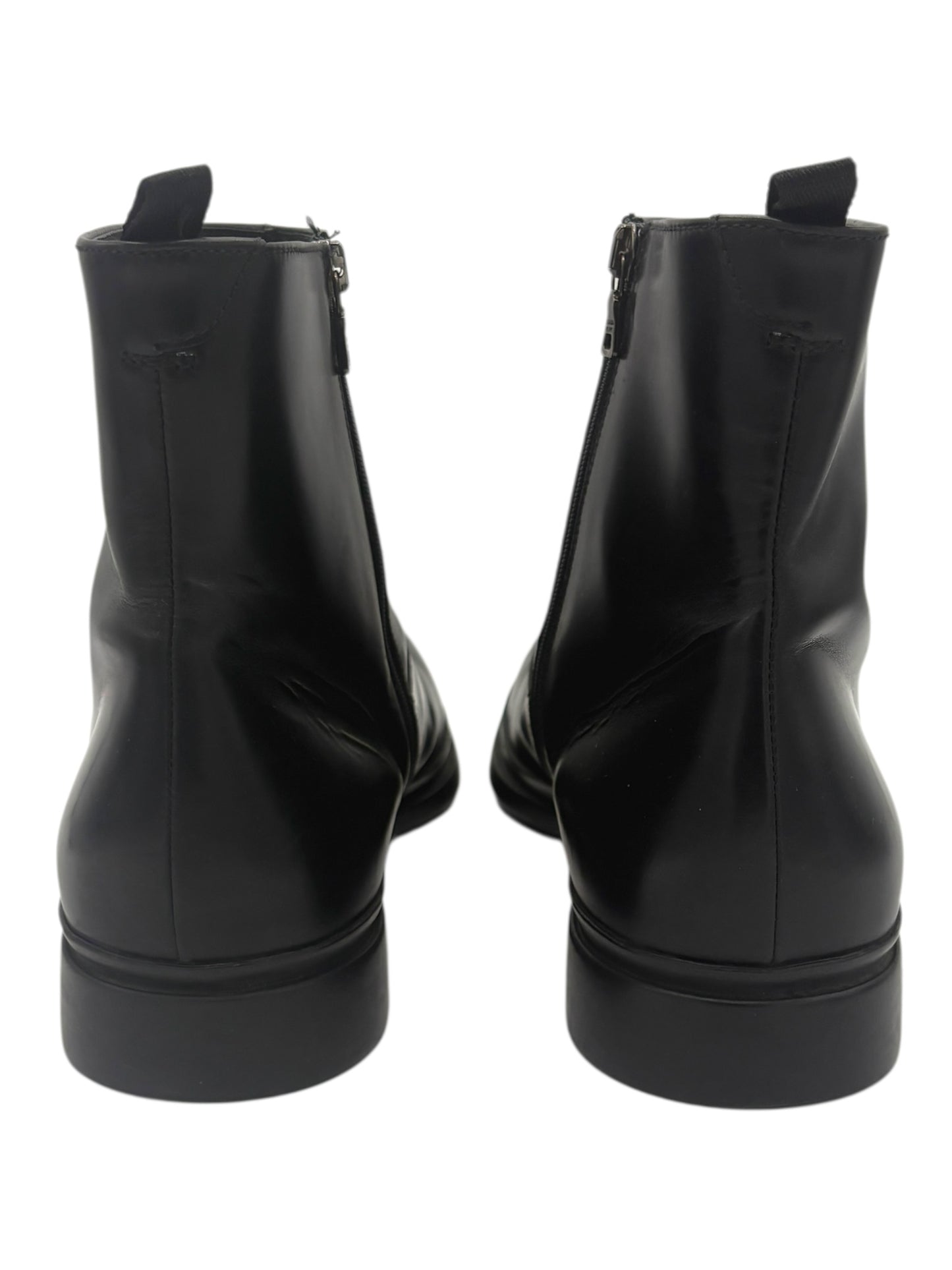 Prada Black Leather Side Zip Boots 12 M / 13.5 W