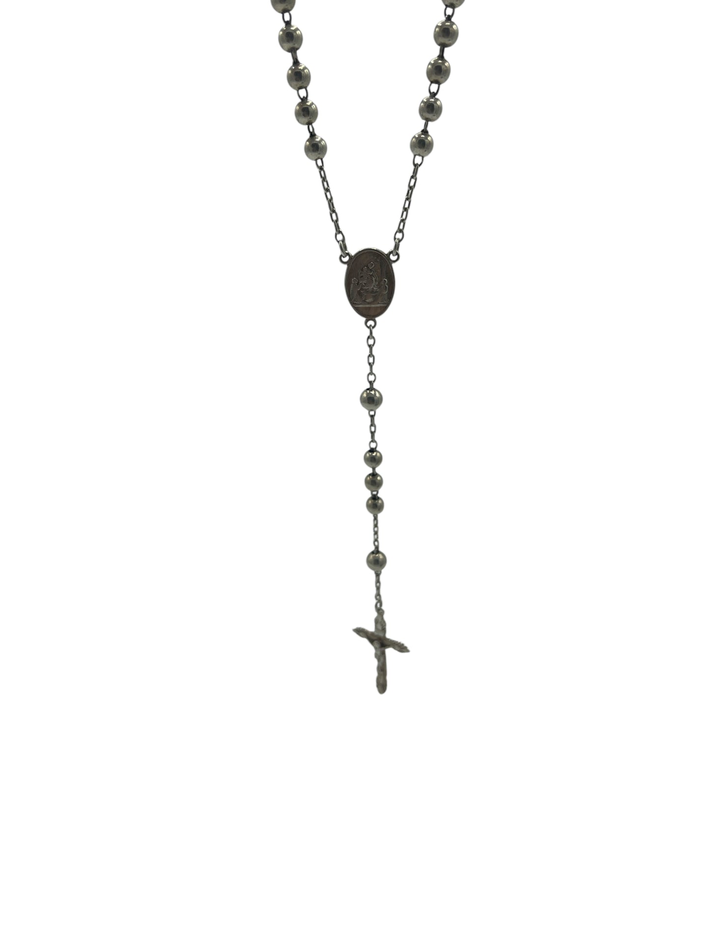 Dolce & Gabbana Silver Tone Brass Rosary Necklace