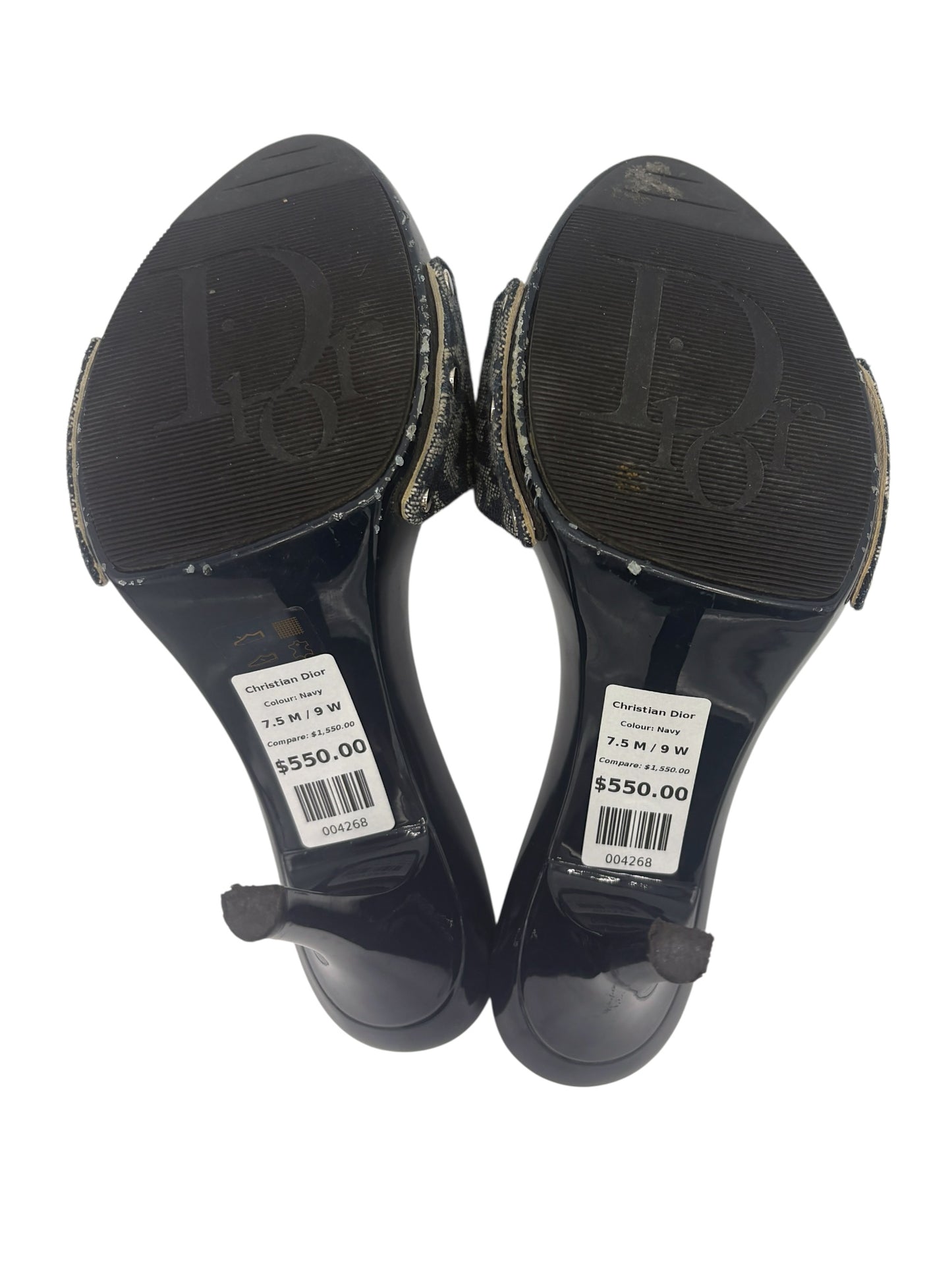 Christian Dior Navy Blue Monogram CD Buckle Pumps EU 39