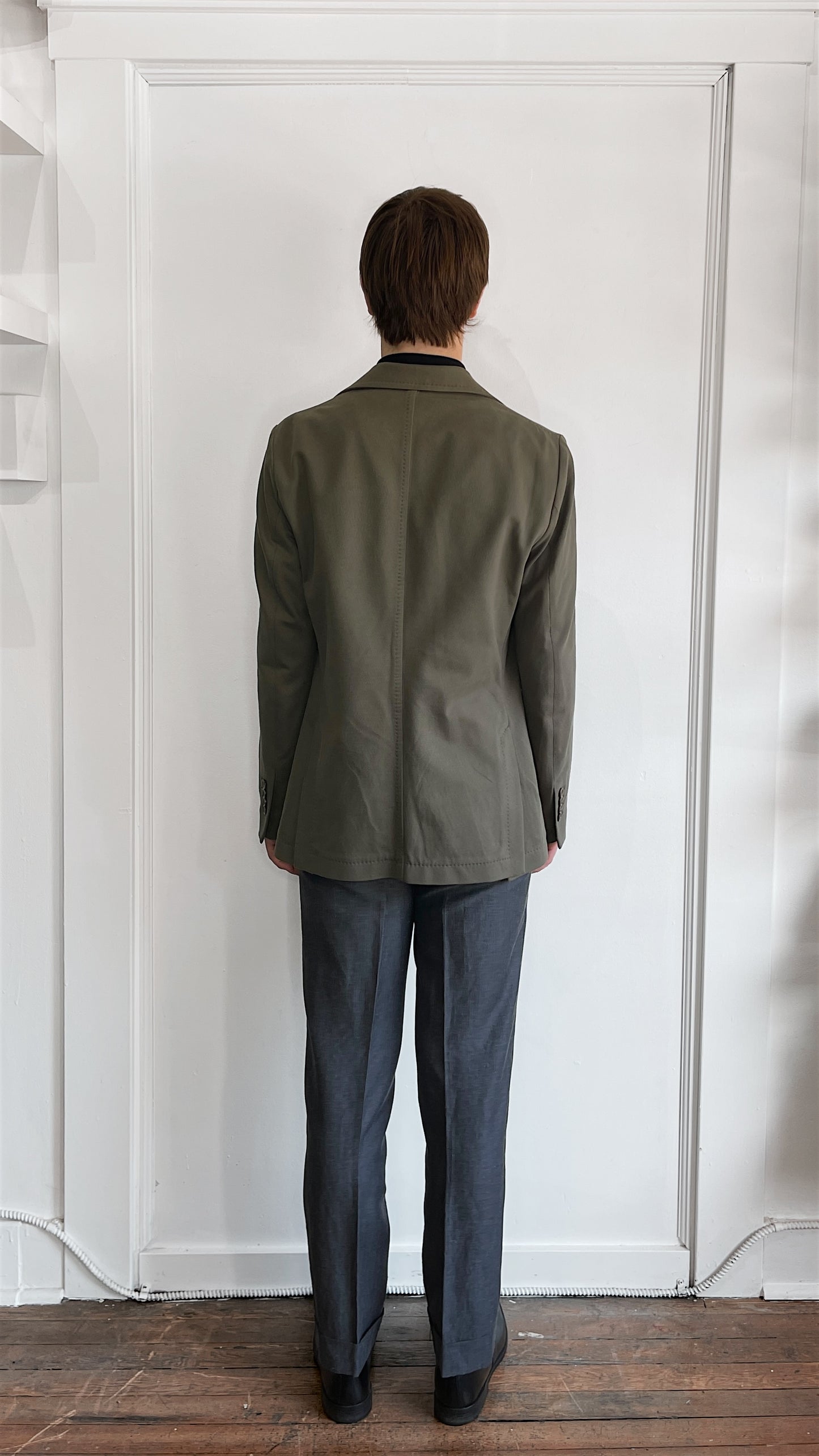 Circolo Olive Green Cotton Blend Casual Sport Coat 40