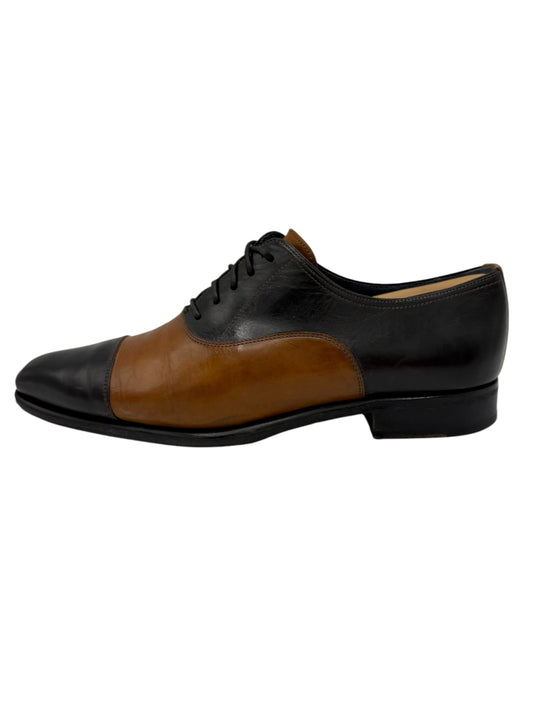 Zampiere Black & Brown Leather Cap Toe Oxford Dress Shoes 8 M / 9.5 W