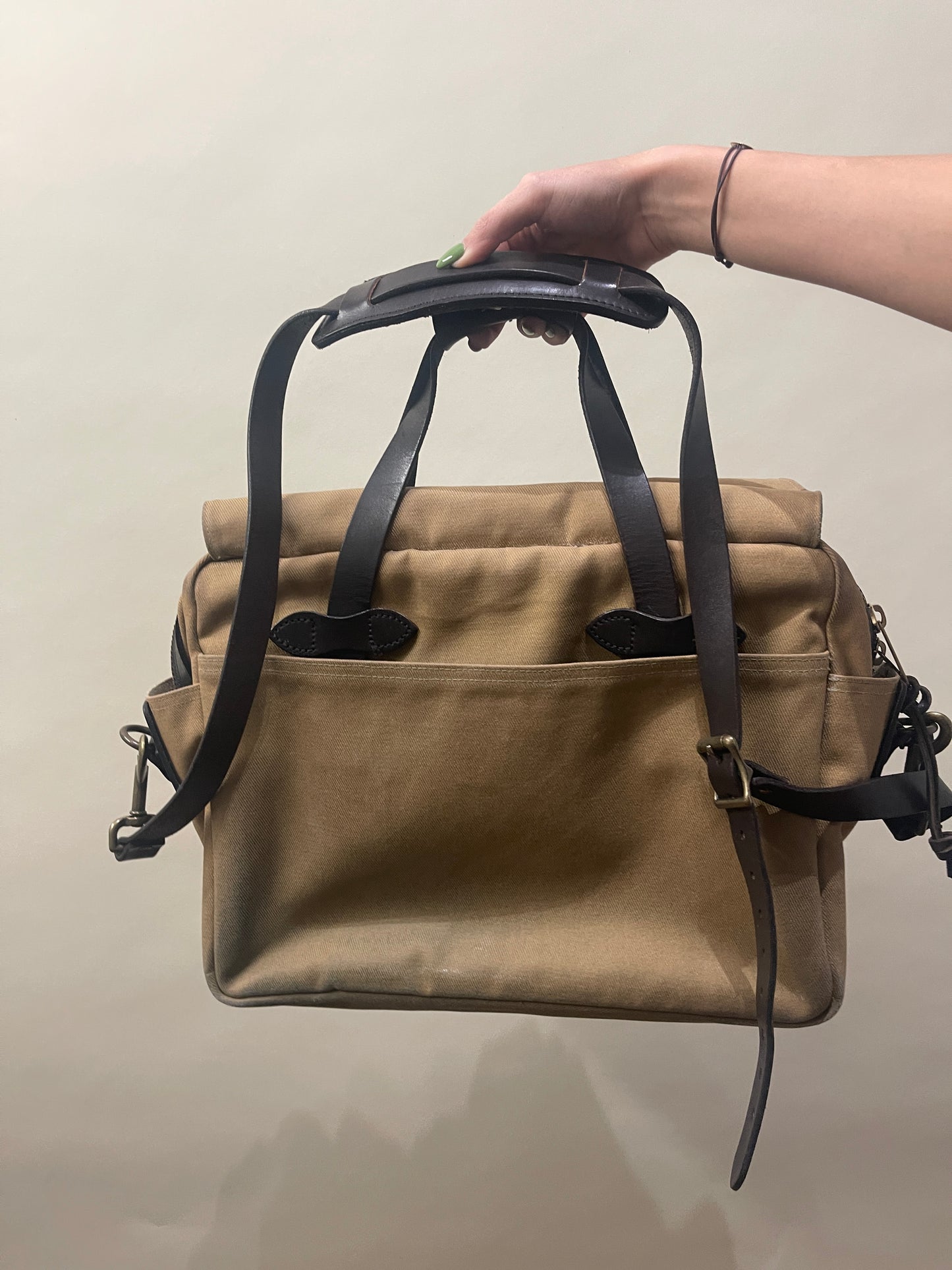 Filson Tan Rugged Twill Padded Computer Bag