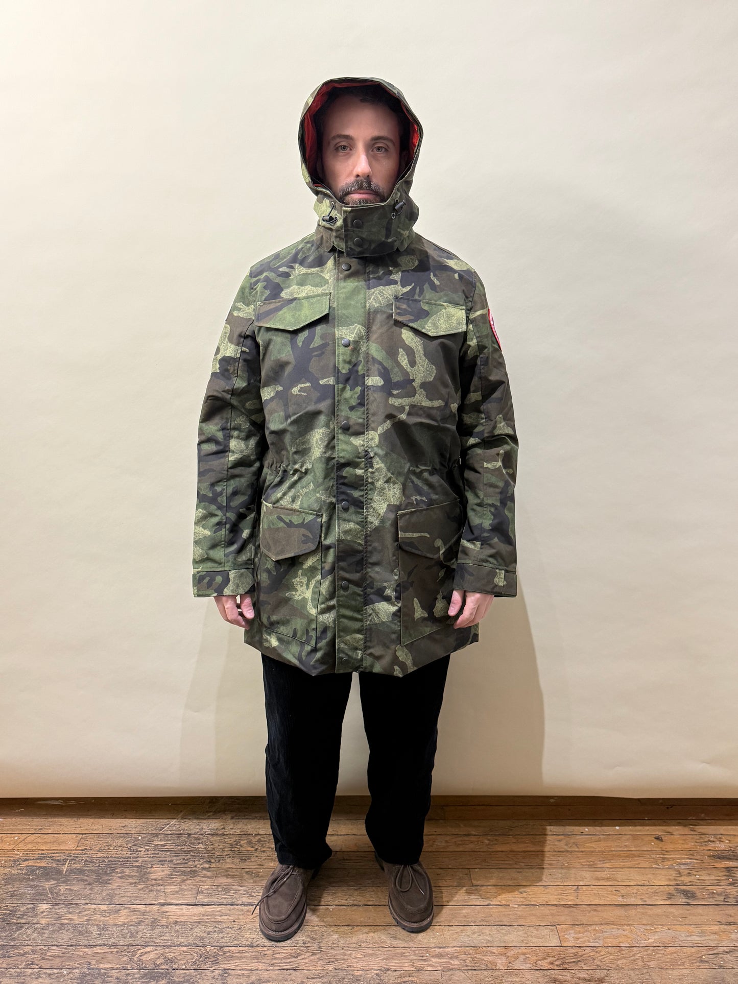 Canada Goose x Rhude x NBA Green Washed Camo Portage Jacket Large - L