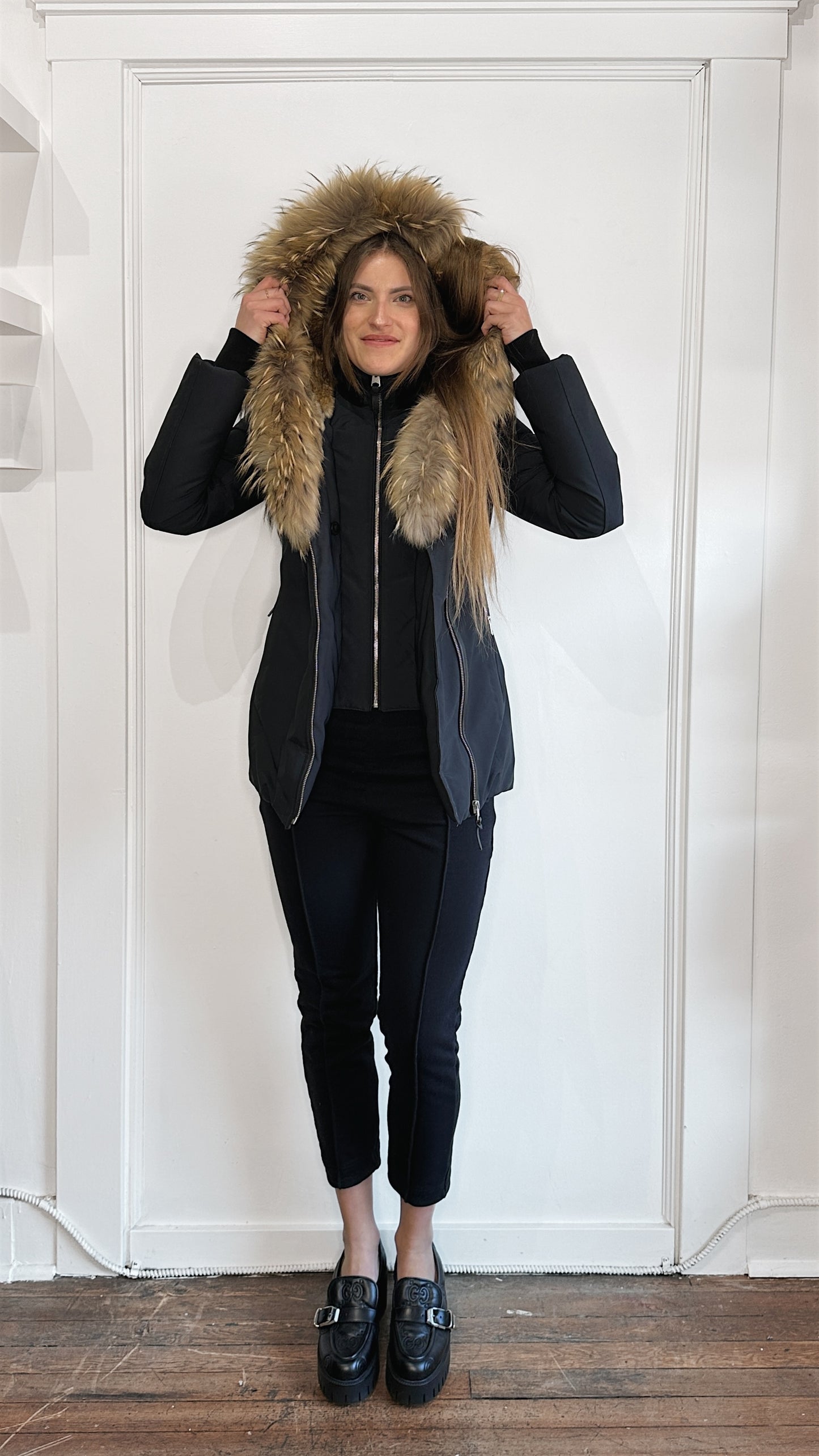 Mackage Navy Blue Down Filled Akiva Jacket Extra Small
