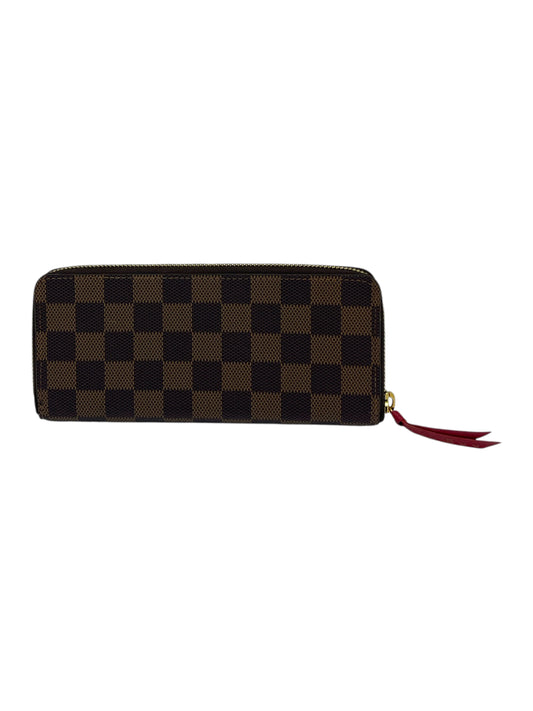 Louis Vuitton Brown Coated Canvas Clémence Zip Wallet