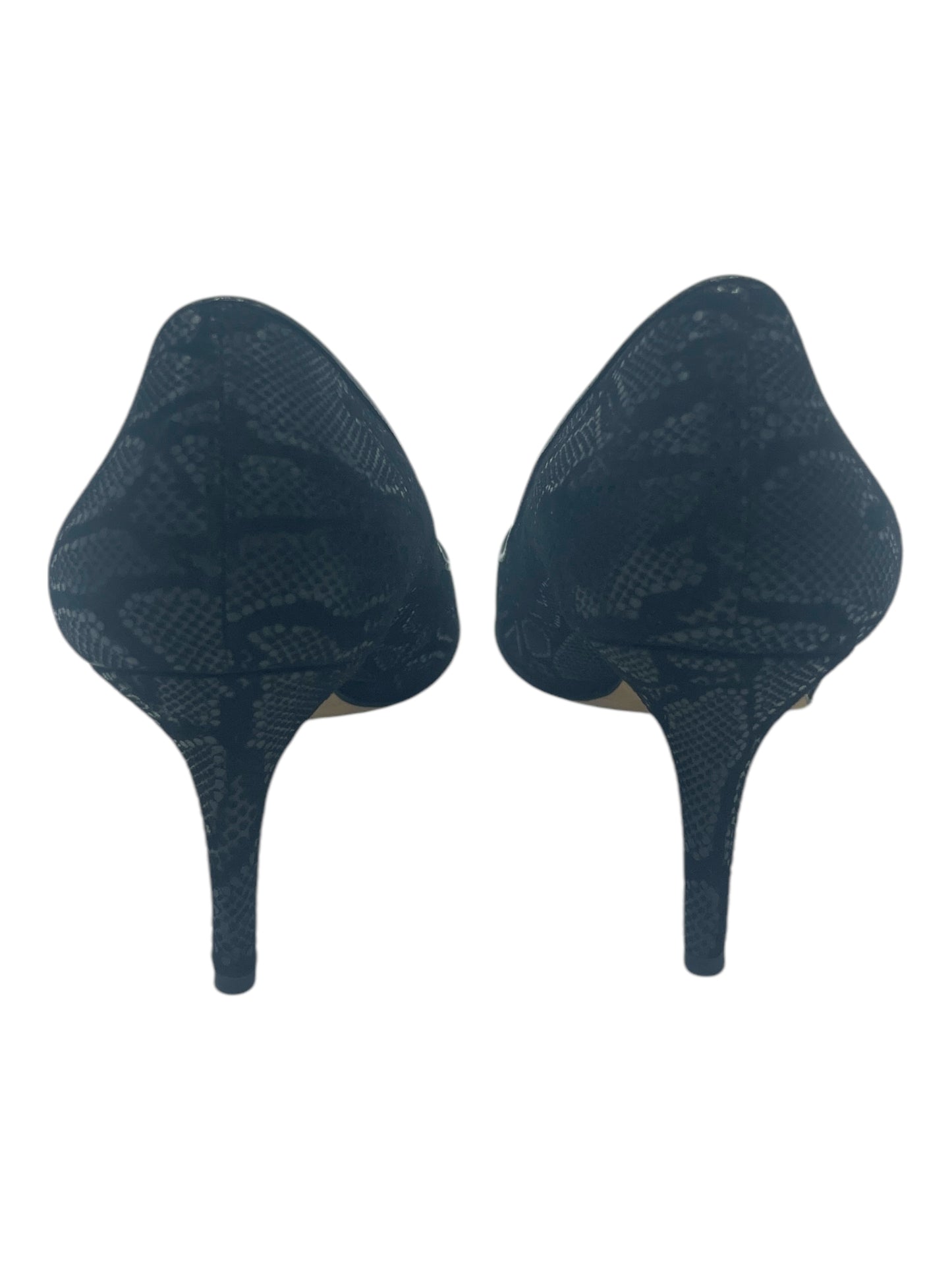 Roberto Capucci Black Snakeskin Printed Leather Pumps 7.5 M / 9 W