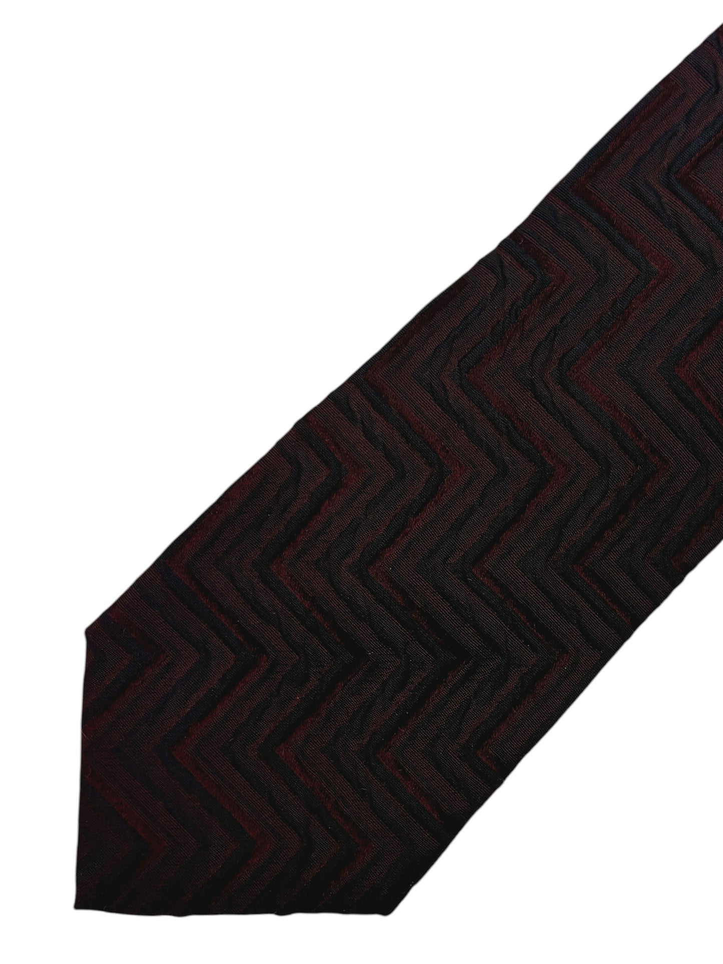 Ermenegildo Zegna Dark Maroon Silk Blend Geometric Textured Tie