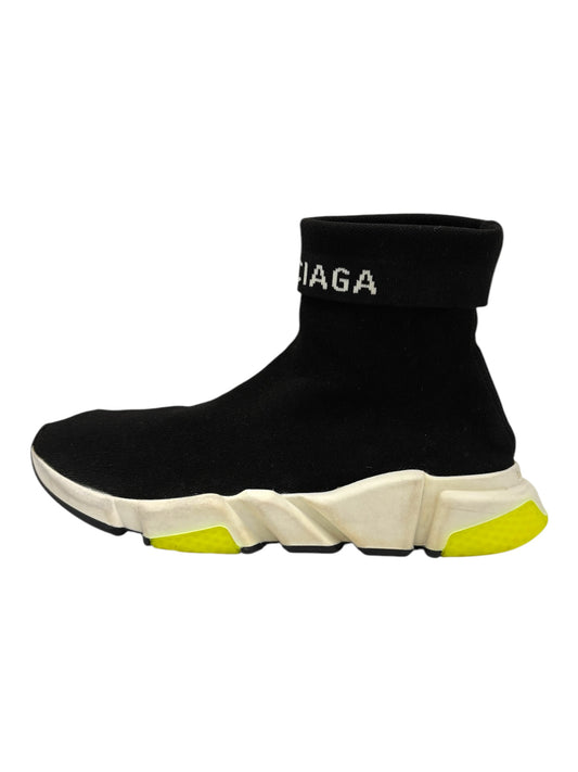 Balenciaga Black & Neon Green Speed Trainer Sneakers 9 M / 10.5 W