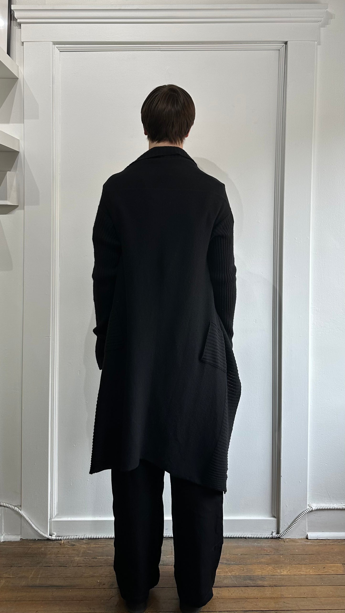 Rick Owens Black 'MOOG' AW05 Long Cardigan Small - S