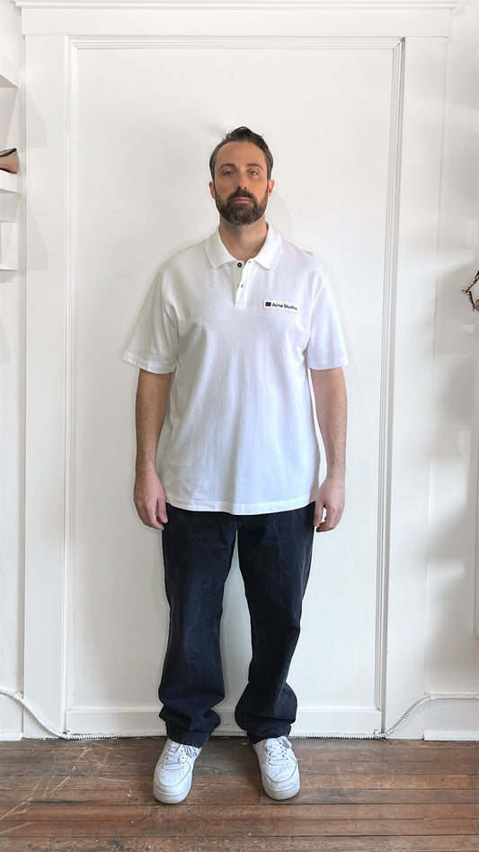 Acne Studios White Patch Chest Logo Polo Shirt XXL