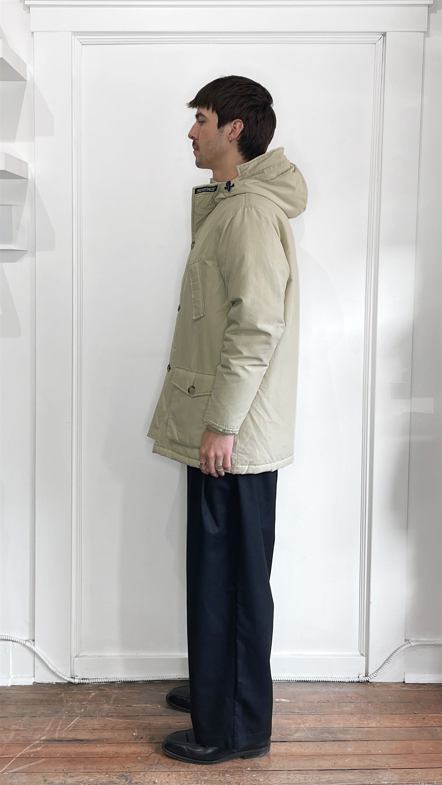 Woolrich Vintage Down-filled Parka Jacket Beige Medium