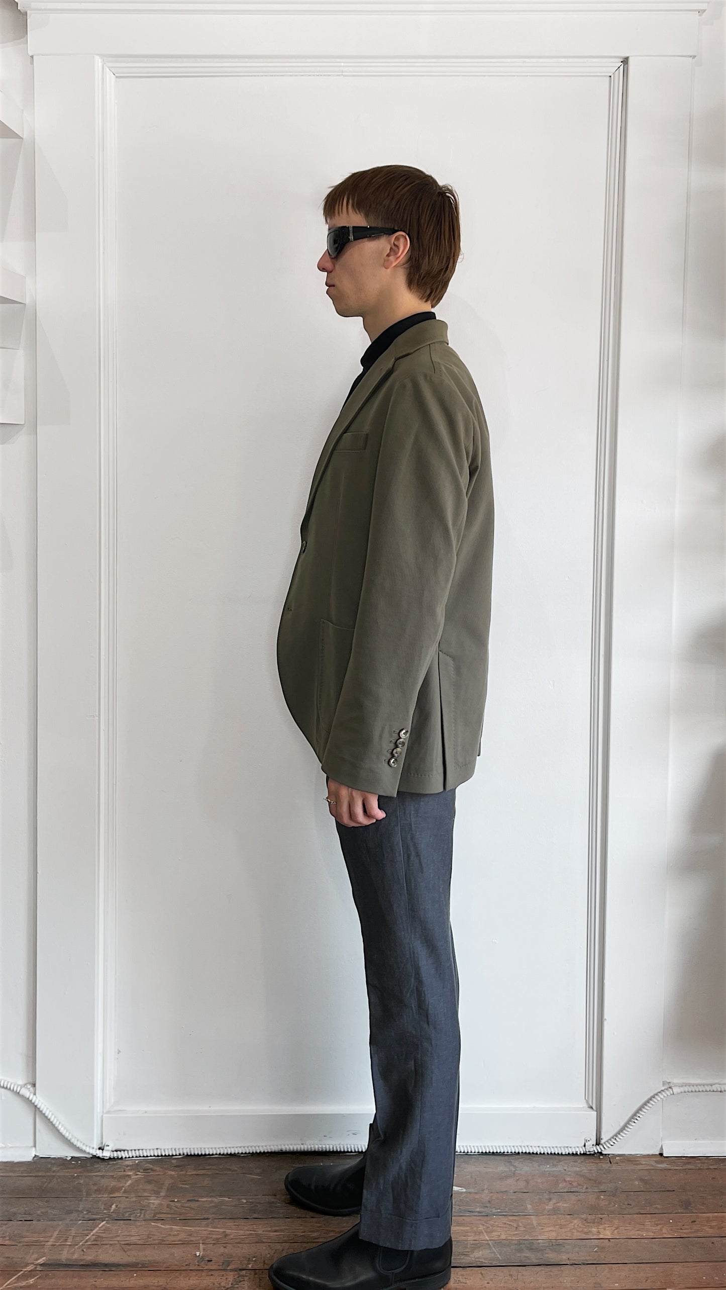 Circolo Olive Green Cotton Blend Casual Sport Coat 40