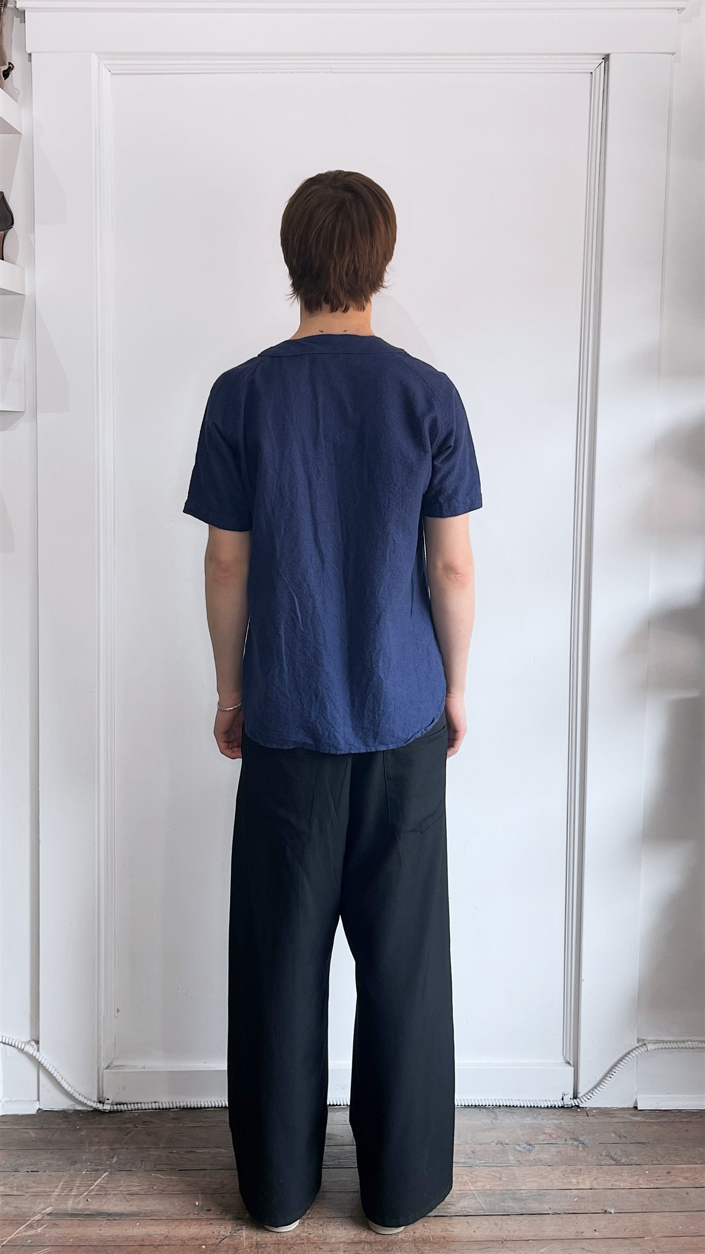 3Sixteen Navy Blue Flannel Cotton Baseball Shirt Medium