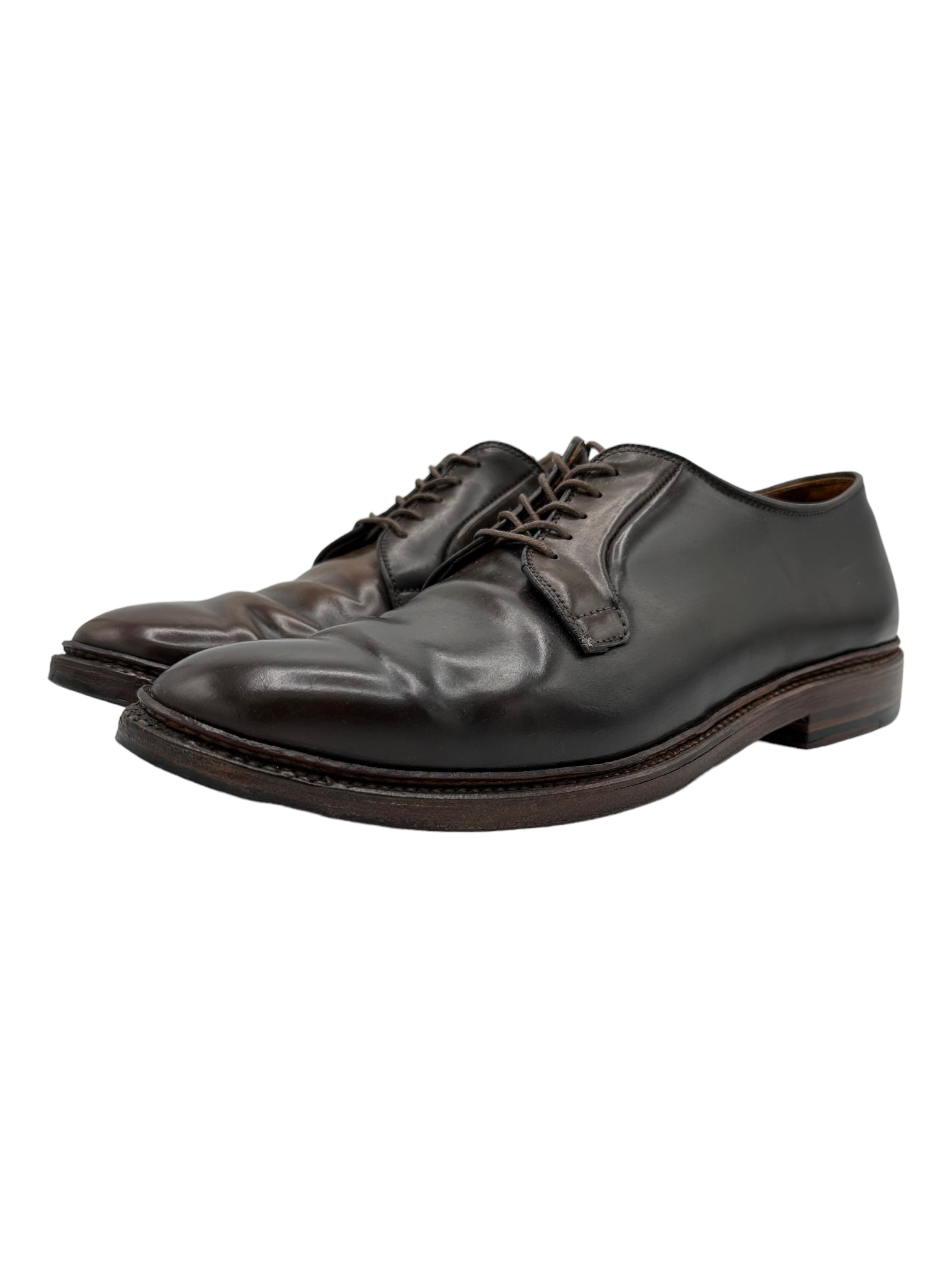 Alden 93911 Cigar Shell Cordovan Plain Toe Blucher Dress Shoes - Genuine Design Luxury Consignment for Men. New & Pre-Owned Clothing, Shoes, & Accessories. Calgary, Canada