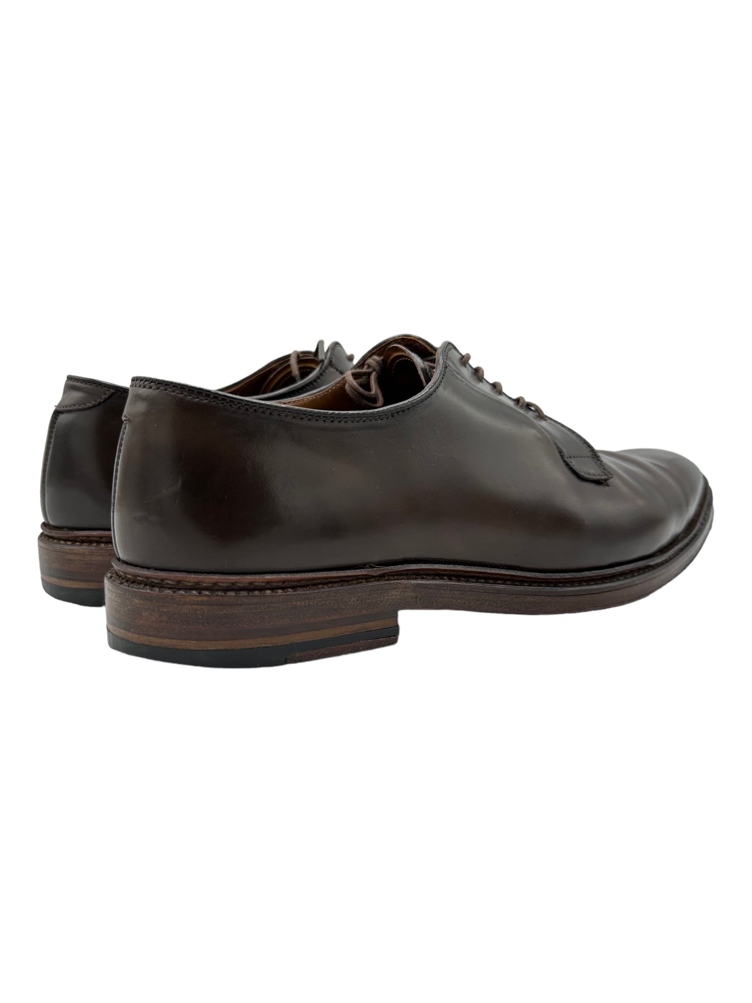 Alden 93911 Cigar Shell Cordovan Plain Toe Blucher Dress Shoes - Genuine Design Luxury Consignment for Men. New & Pre-Owned Clothing, Shoes, & Accessories. Calgary, Canada