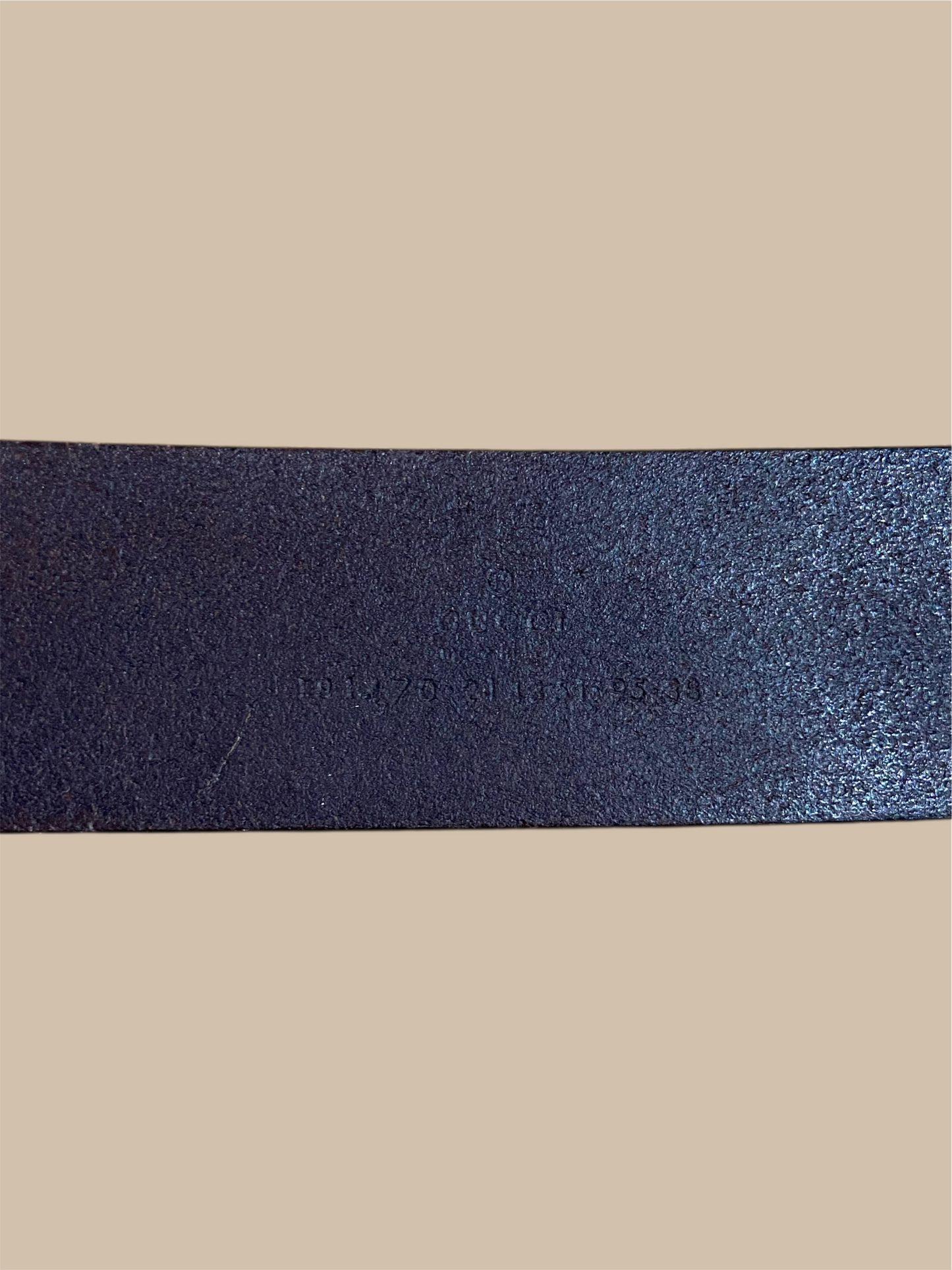 Gucci Dark Brown Leather Monogram Belt 36