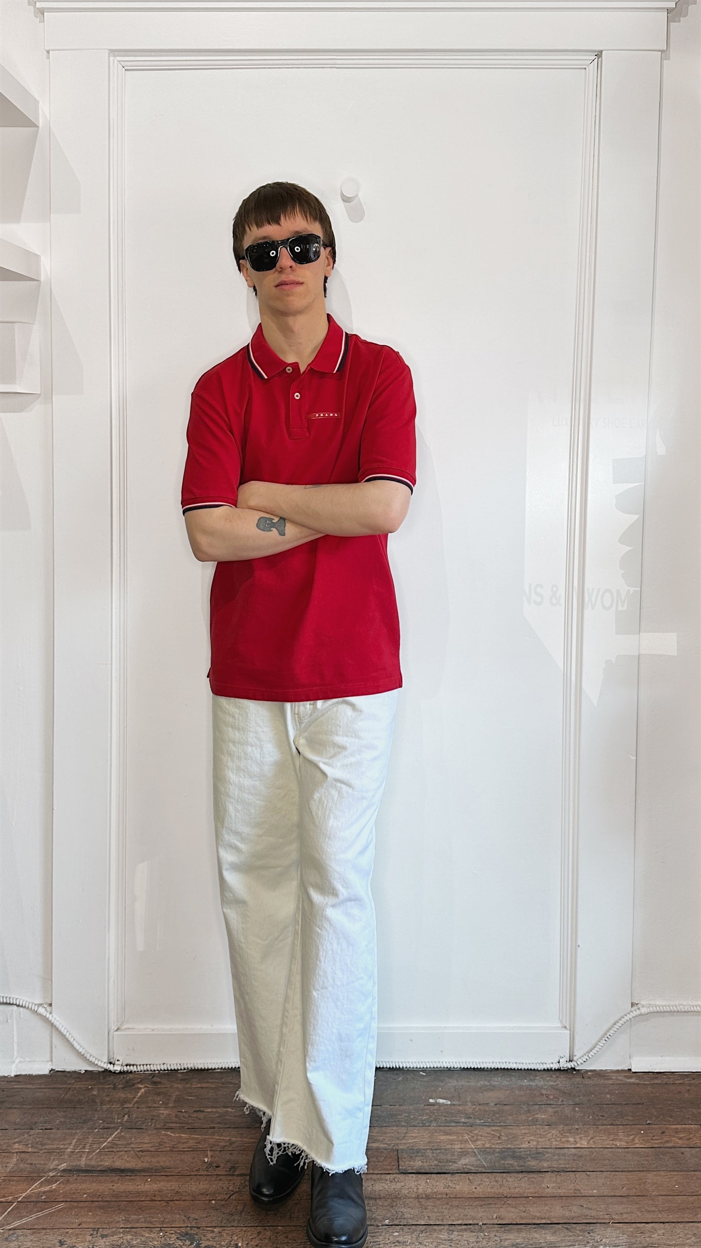 Prada Red Cotton Pique Polo Shirt XXL