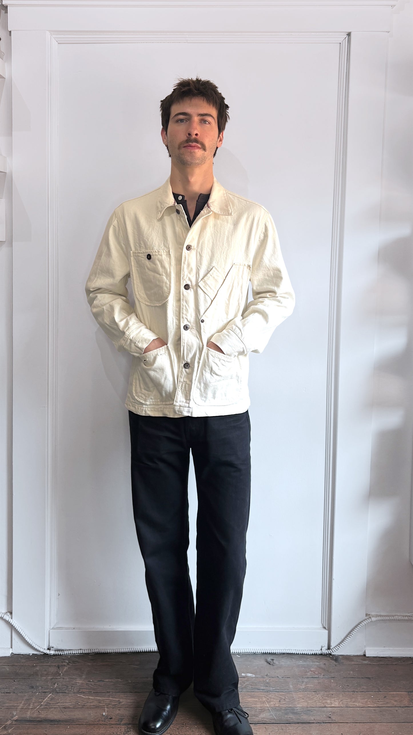 Tellason Off White Cone Denim Coverall Jacket Medium