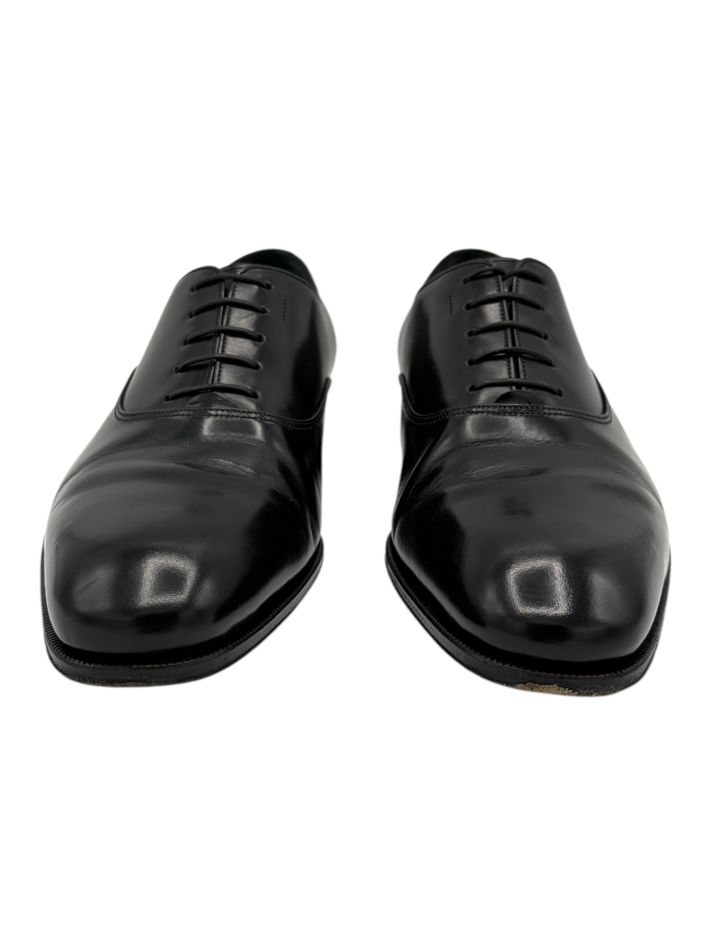 Salvatore Ferragamo Black Smooth Leather Oxford Dress Shoes 9 M / 10.5 W