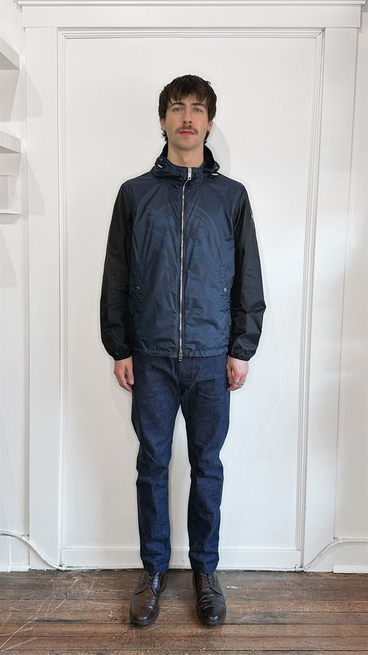 Burberry Navy & Black Lightweight Hooded Windbreaker Medium