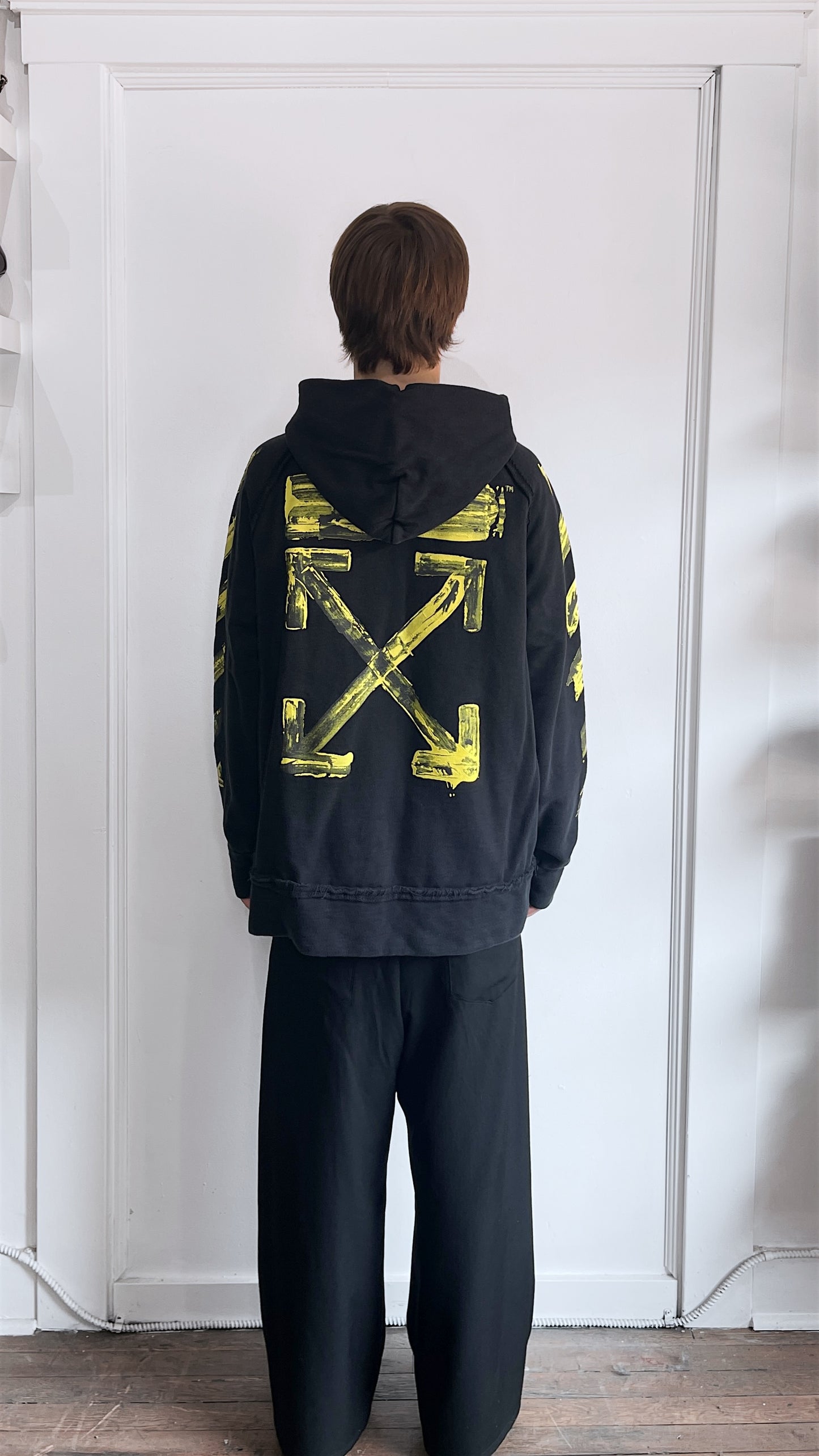 Off-White Black & Yellow 2019 Arrows Hoodie Small