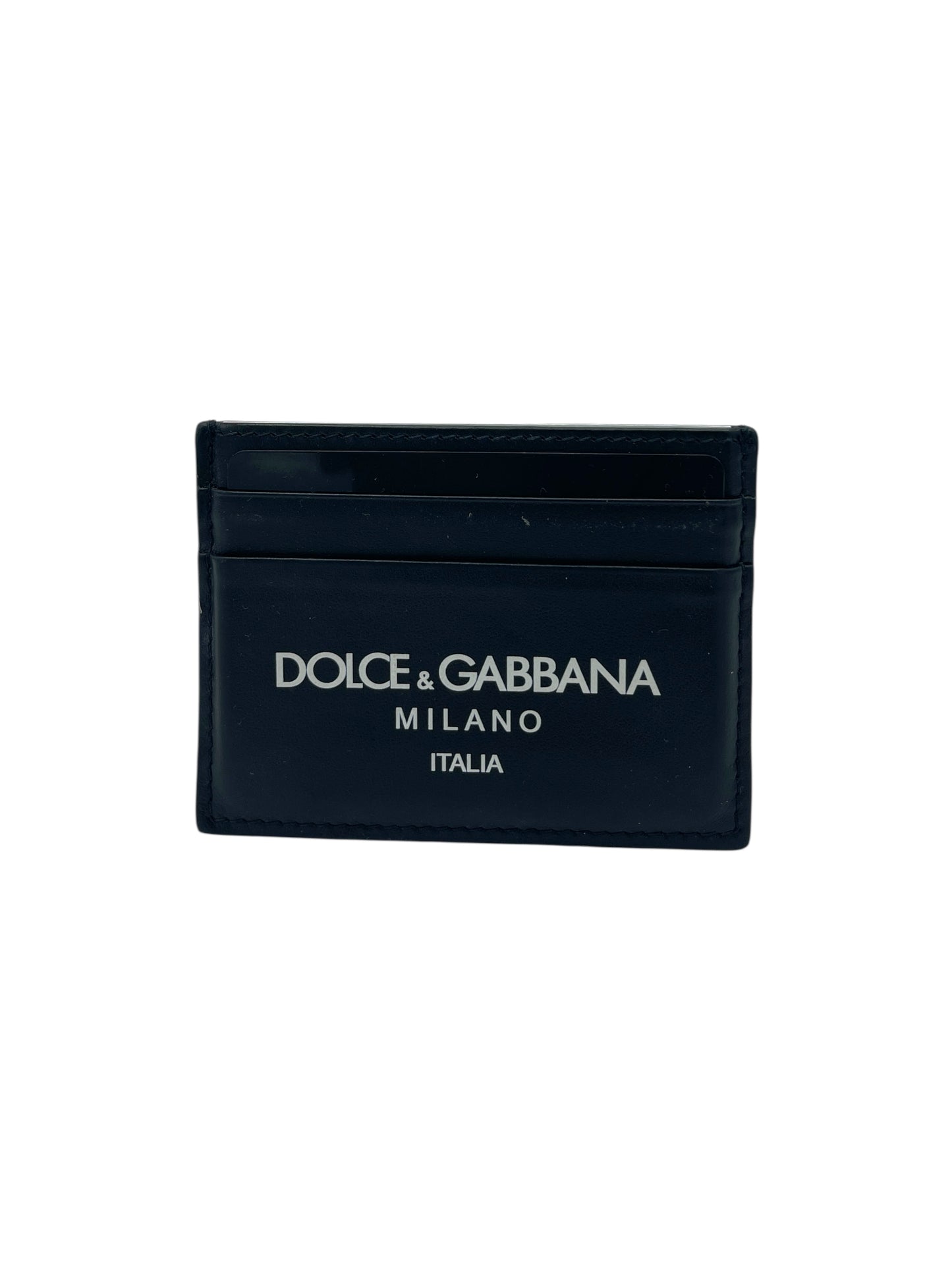 Dolce & Gabbana Black Leather Logo Cardholder