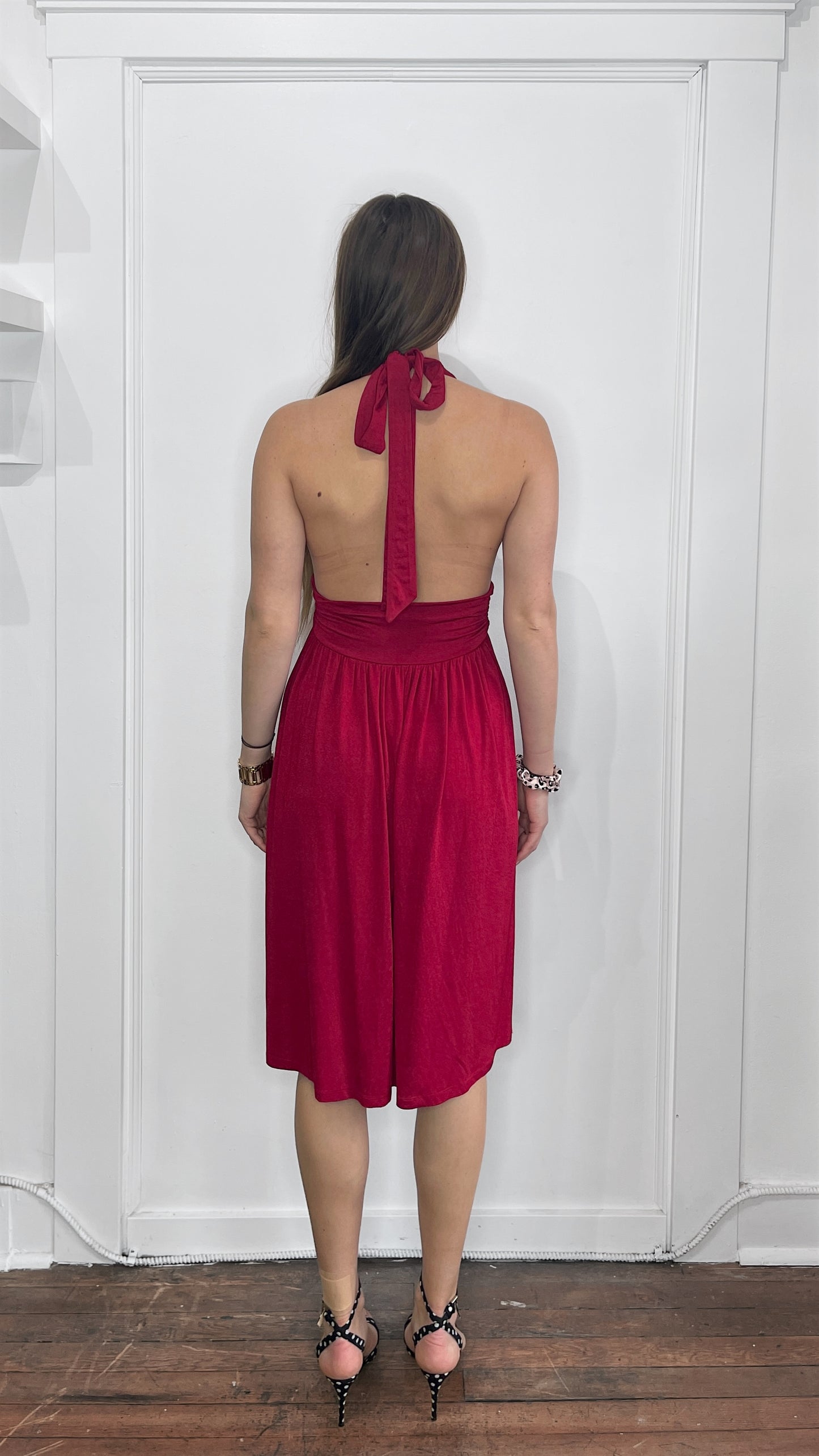 Zimmermann Red Viscose Blend Tie Neck Dress 1