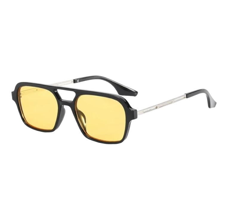Rectangle Frame Aviator Style Everyday Sunglasses
