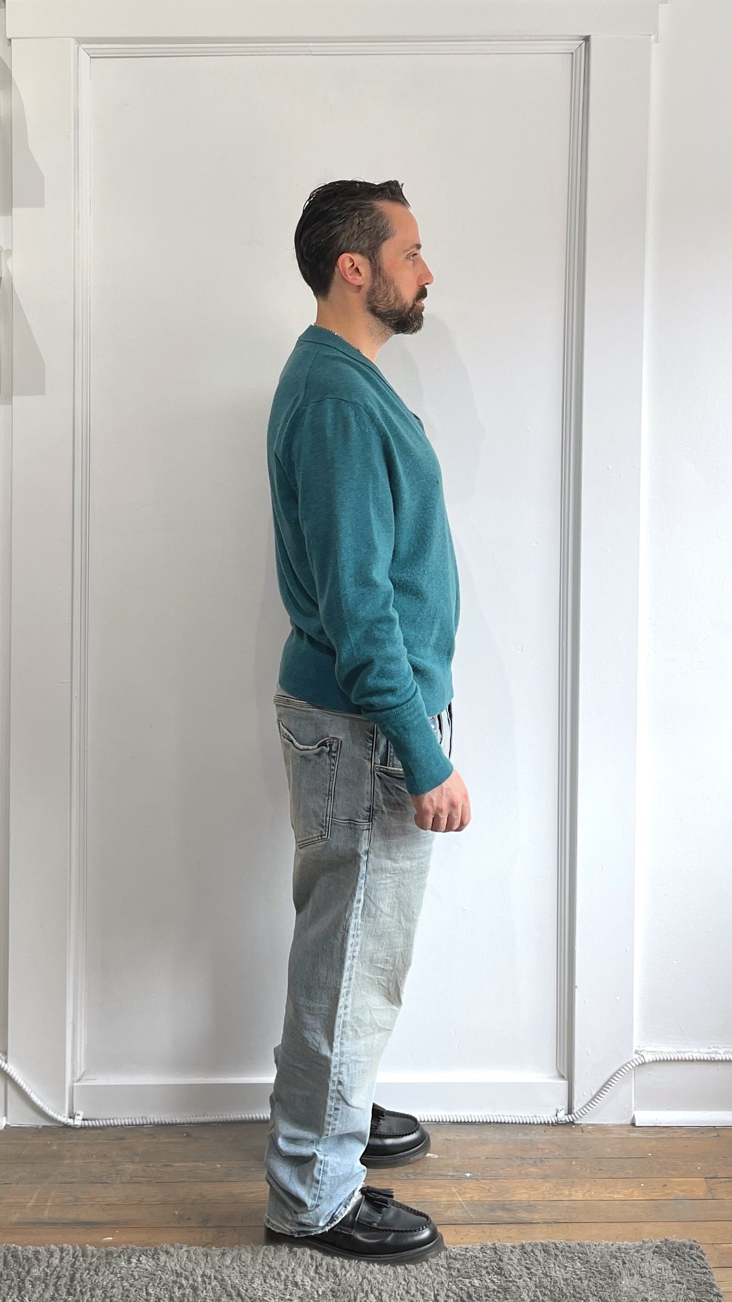 Tom Ford Teal Cashmere V-Neck Sweater 44