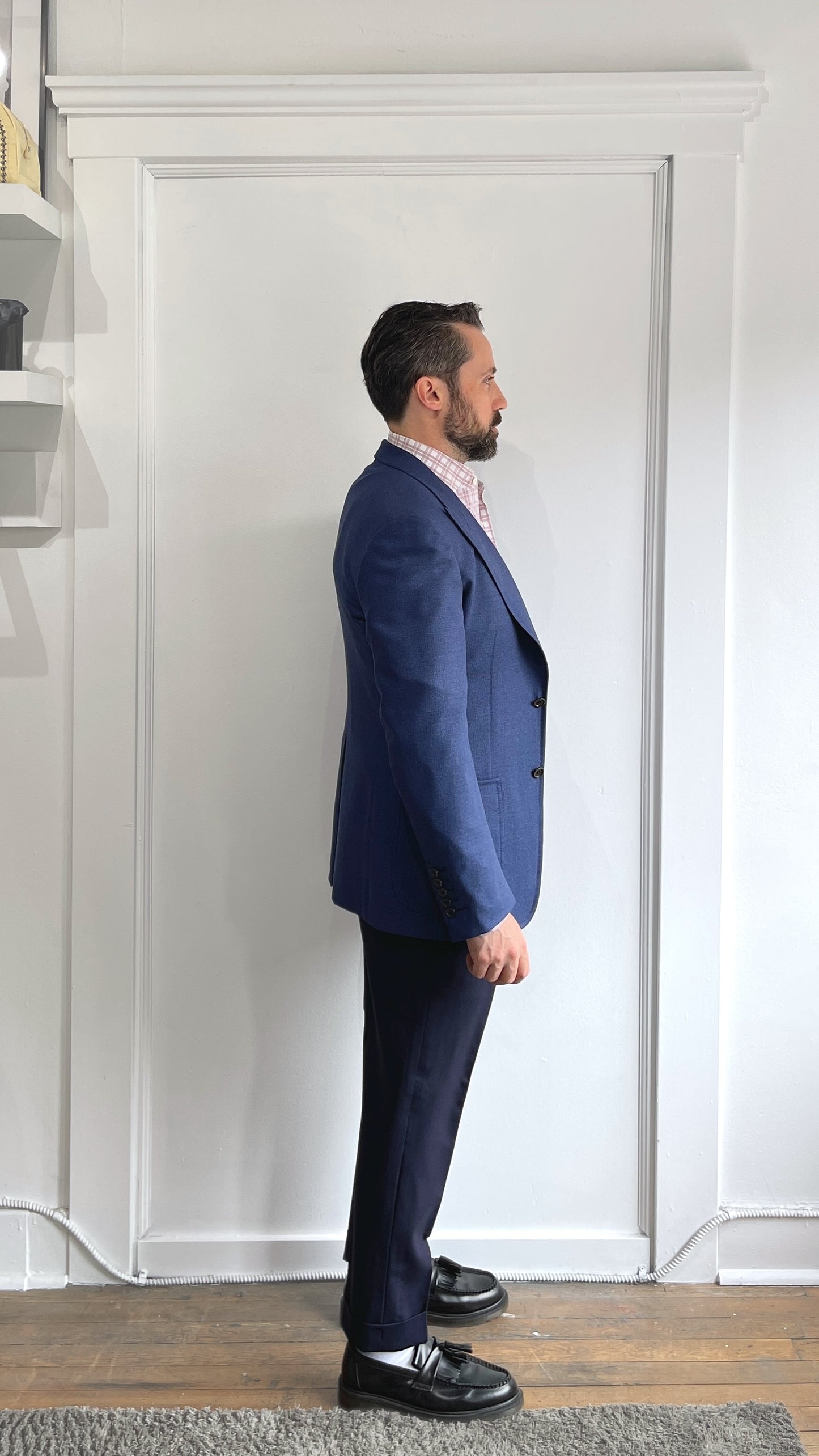 Spier & Mackay Navy Blue Wool Slim Cuffed Dress Pants 32