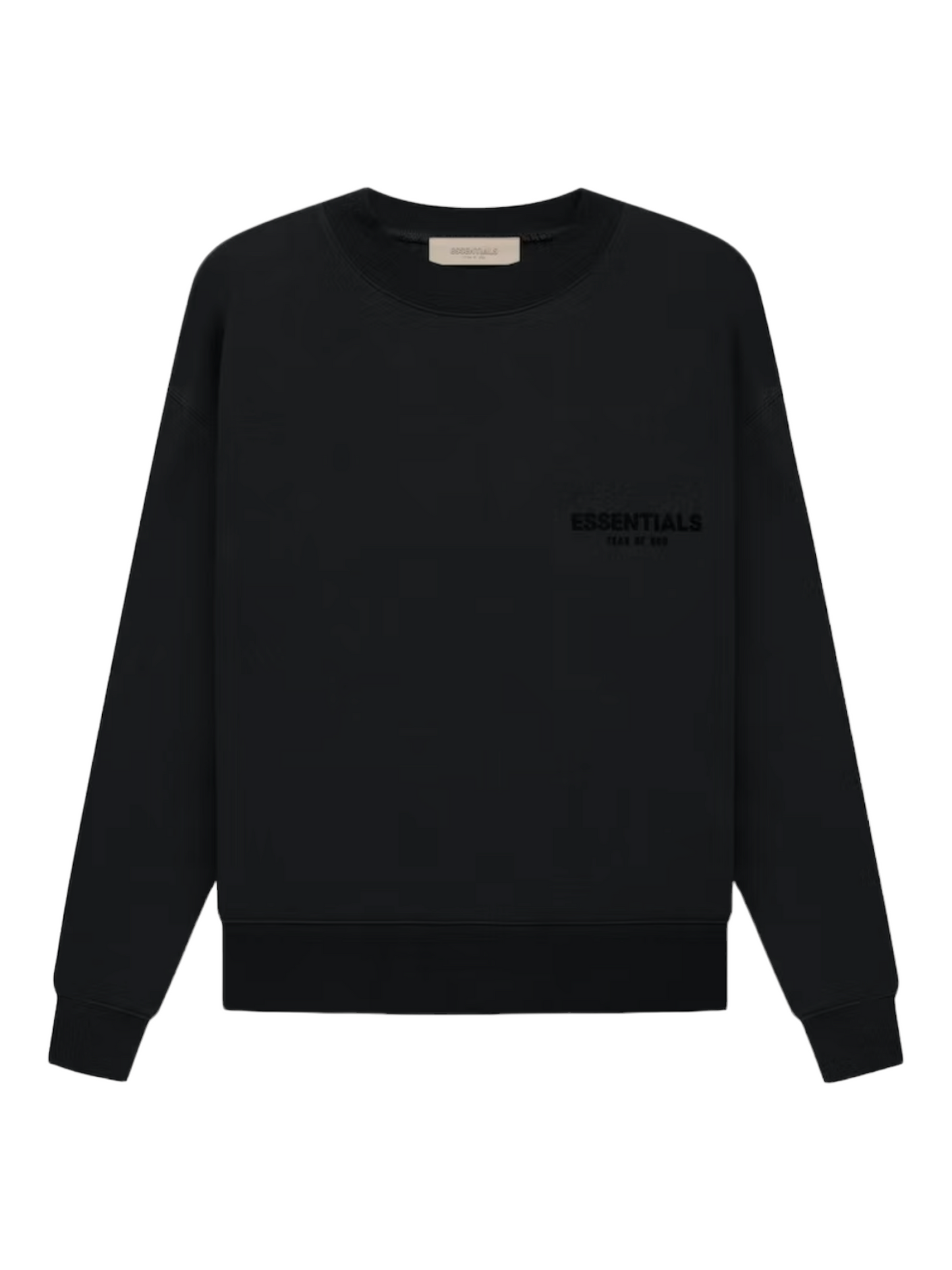 Essentials Fear of God Stretch Limo Black Crewneck Sweatshirt SS22 - Genuine Design Luxury Consignment Calgary, Canada New & Pre-Owned Authentic Clothing, Shoes, Accessories.