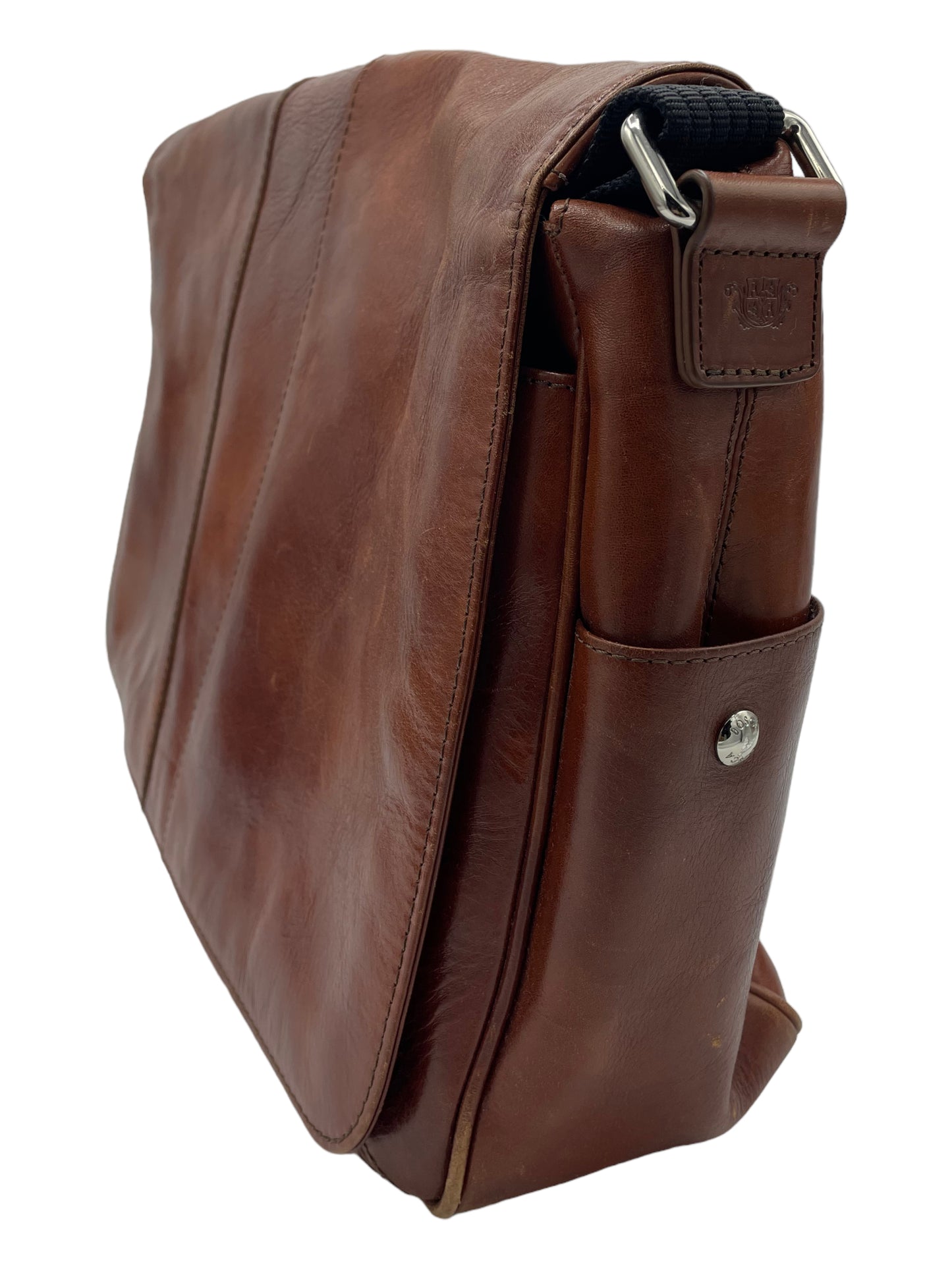 Bosca Dark Brown Old Leather Messenger Bag