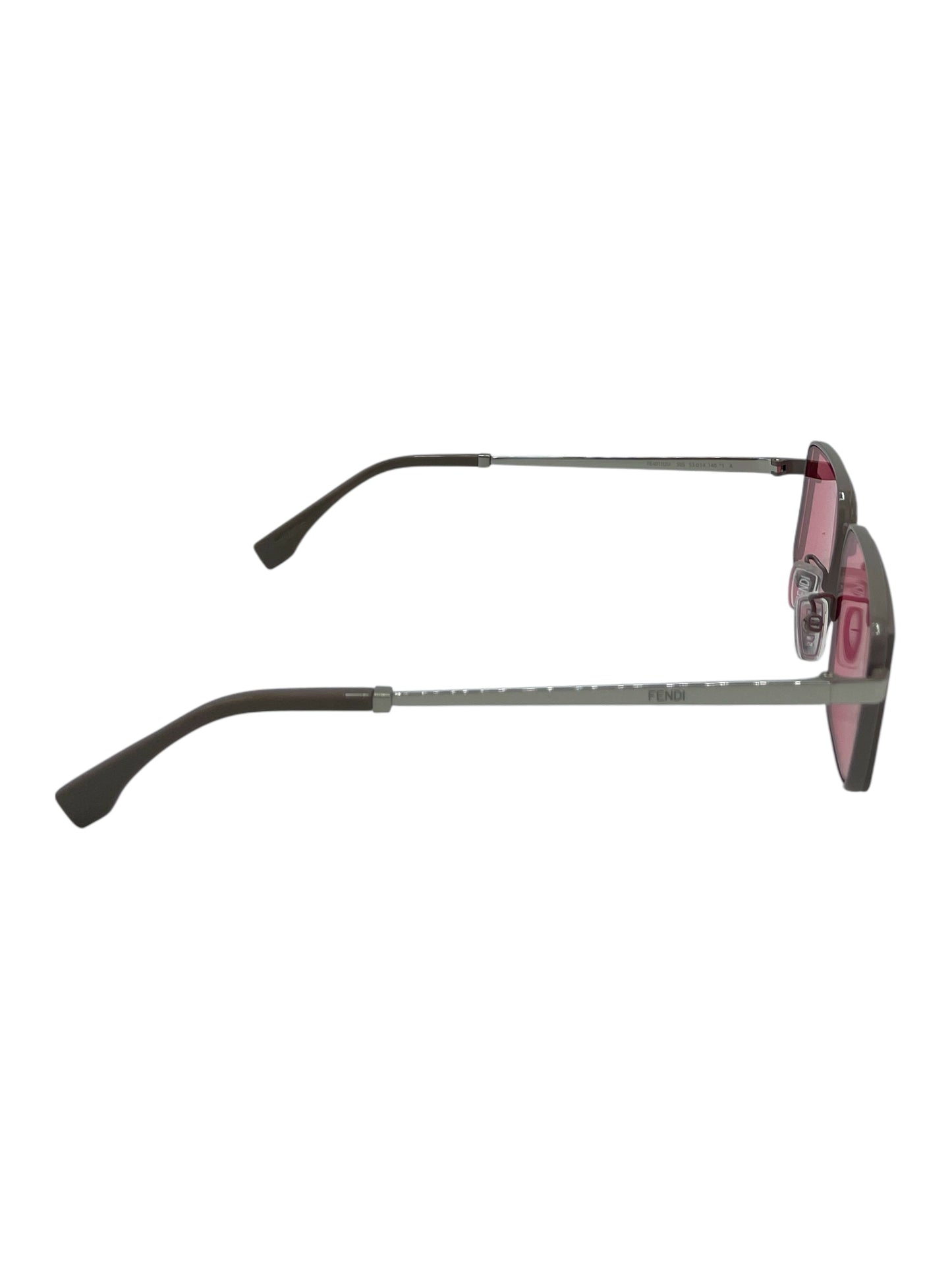 Fendi Pink & Taupe Square Metal Sunglasses