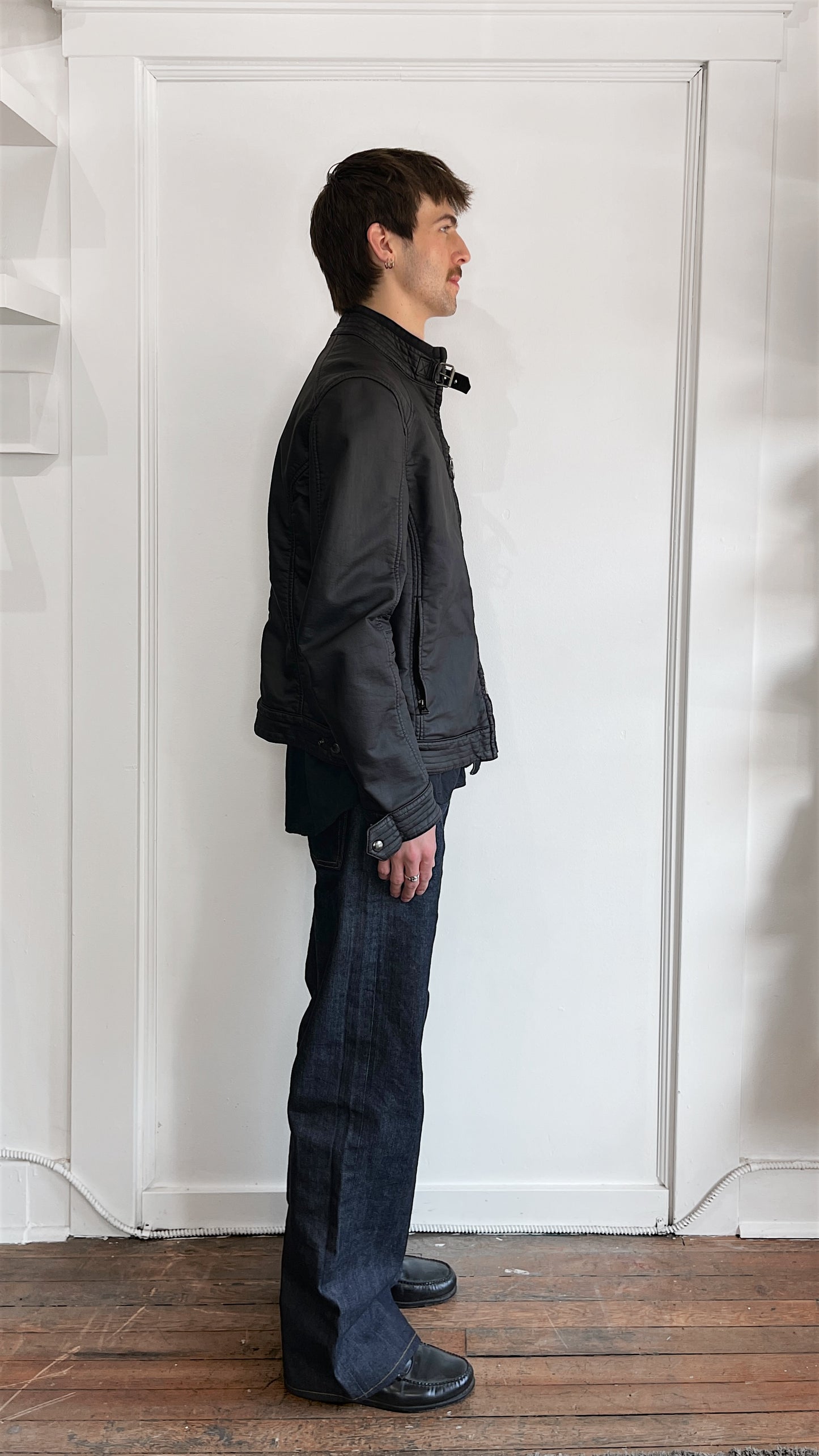 Belstaff Black Waxed Cotton Moto Jacket 40