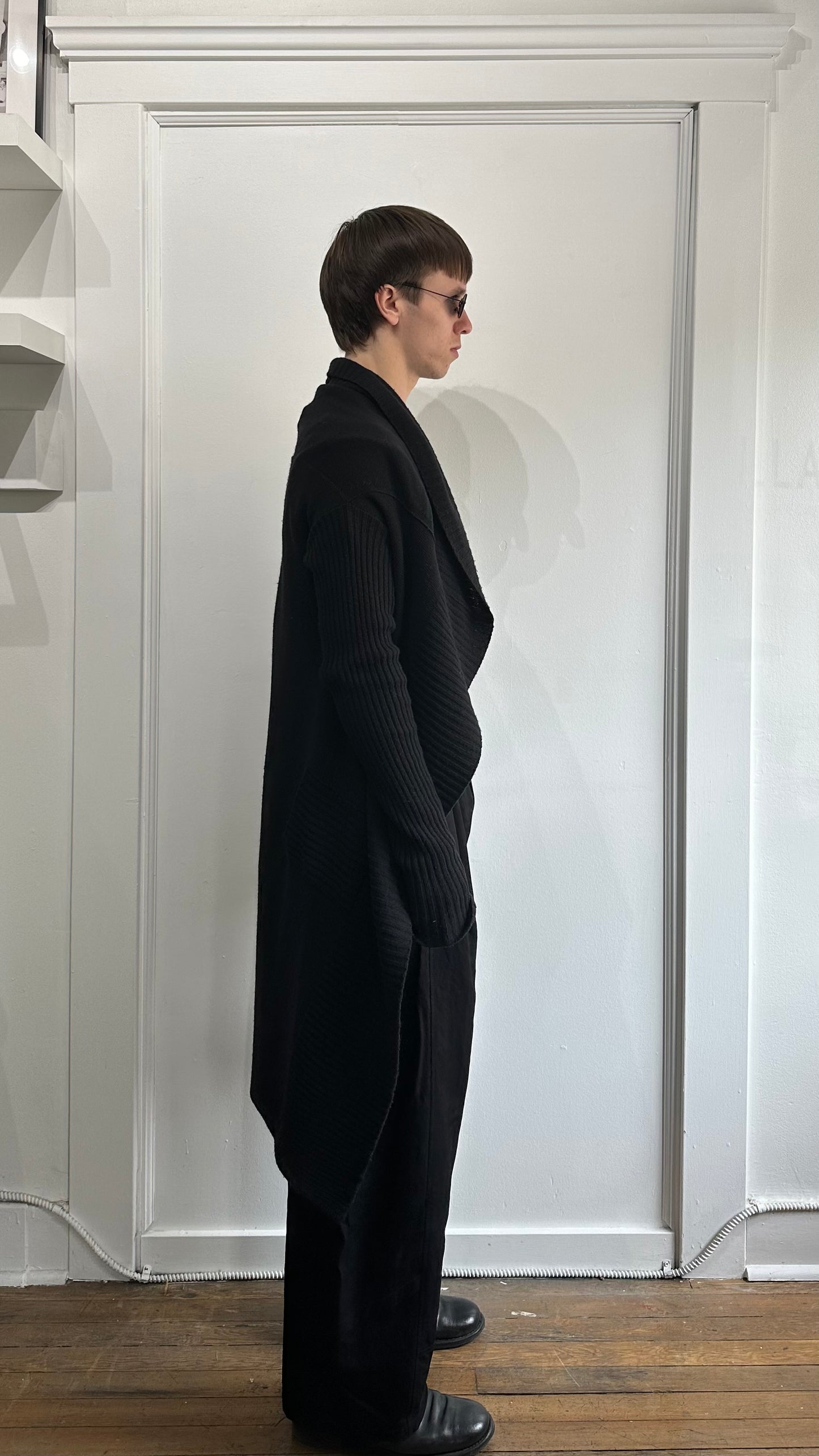 Rick Owens Black 'MOOG' AW05 Long Cardigan Small - S