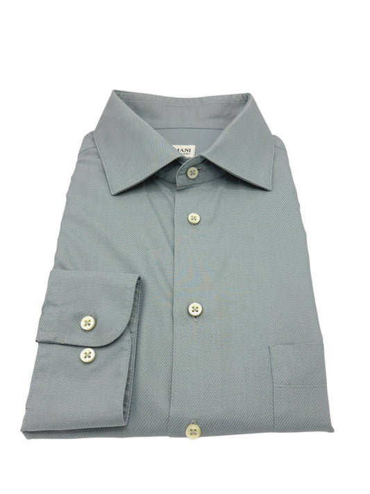 Armani Collezioni Light Steel Blue Twill Cotton Dress Shirt 16"