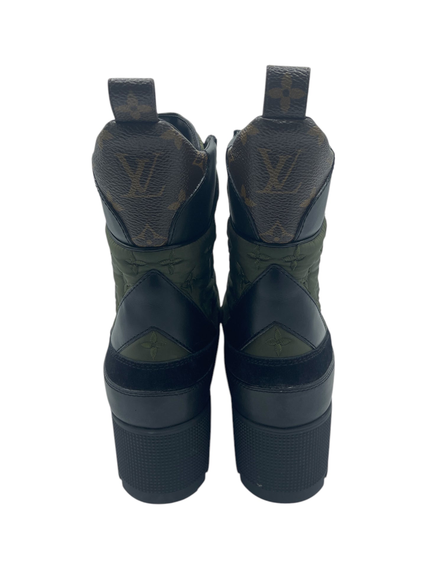 Louis Vuitton Black, Brown, & Green Laureate Platform Boots 8 M / 9.5 W