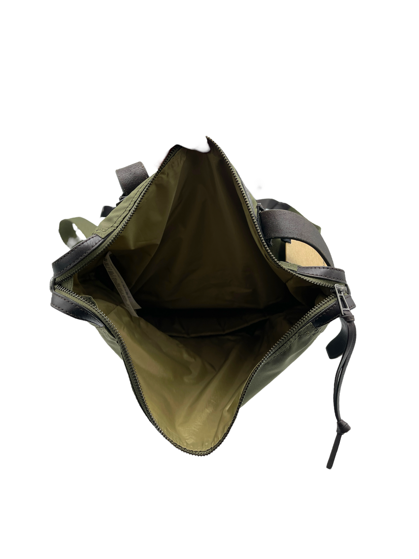 Belstaff Olive Green Nylon & Leather Backpack