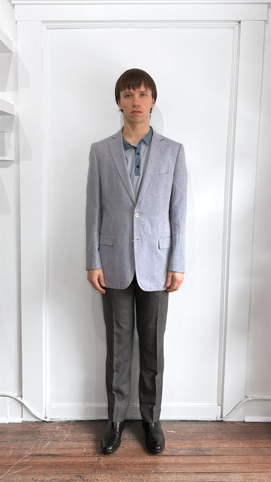Brooks Brothers Light Blue Linen Cotton Blend Sport Coat 40R