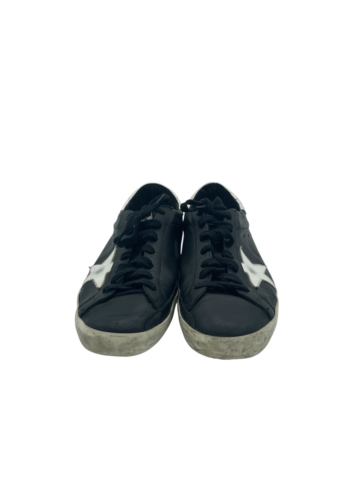 Golden Goose Black & White Leather Super-Star Sneakers 10 M / 11.5 W