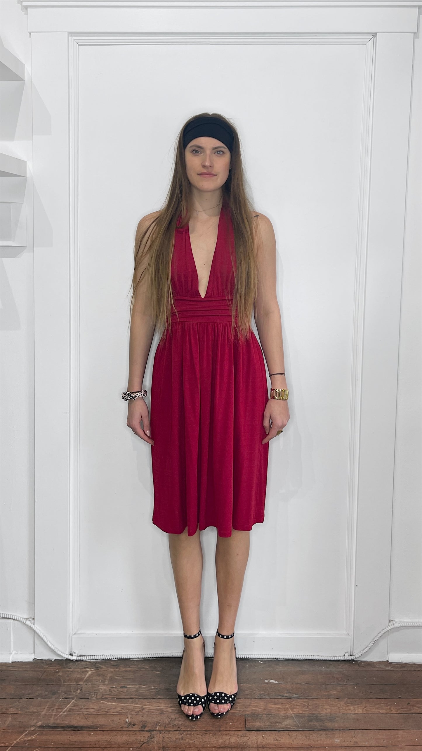 Zimmermann Red Viscose Blend Tie Neck Dress 1