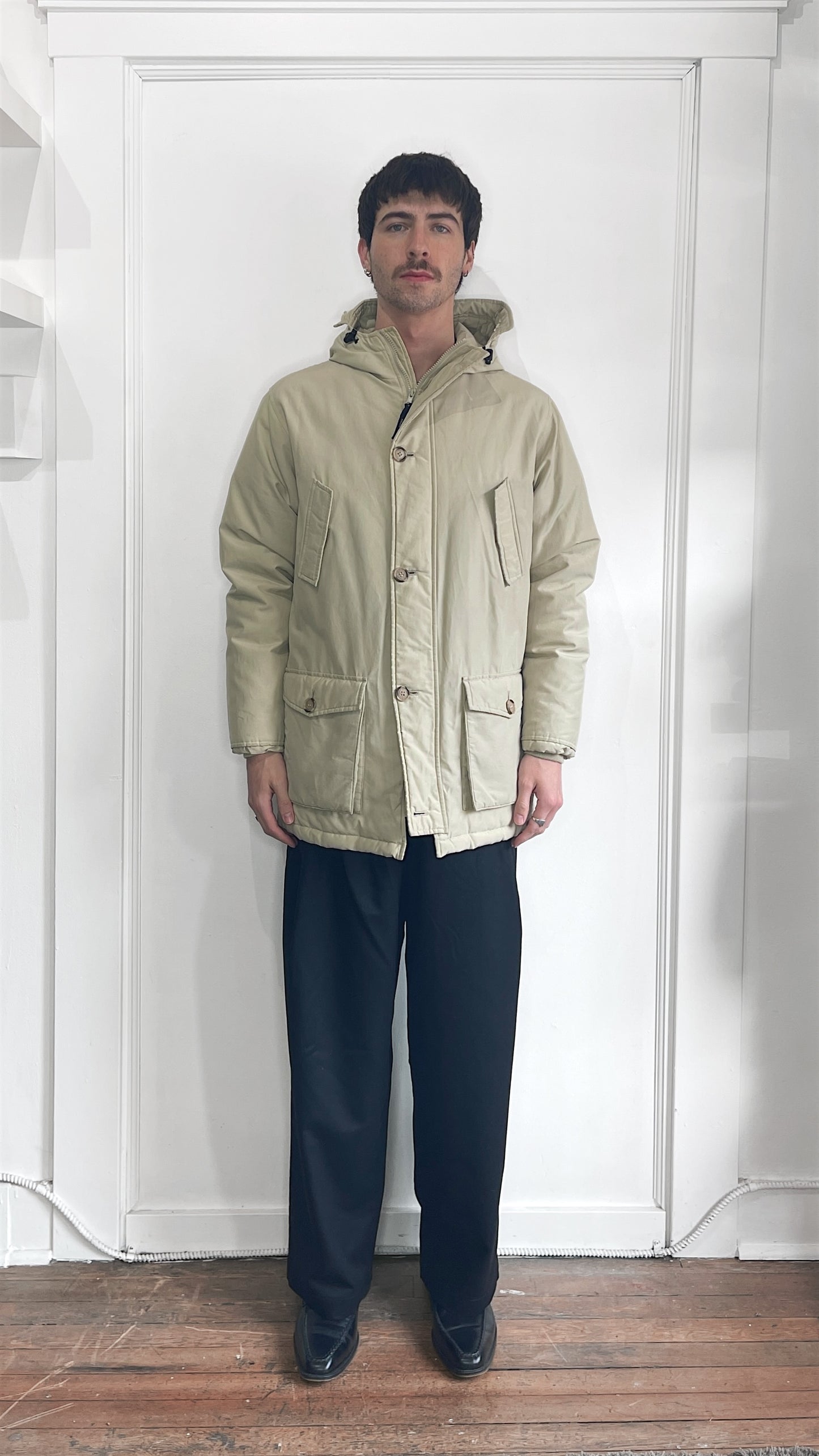 Woolrich Vintage Down-filled Parka Jacket Beige Medium